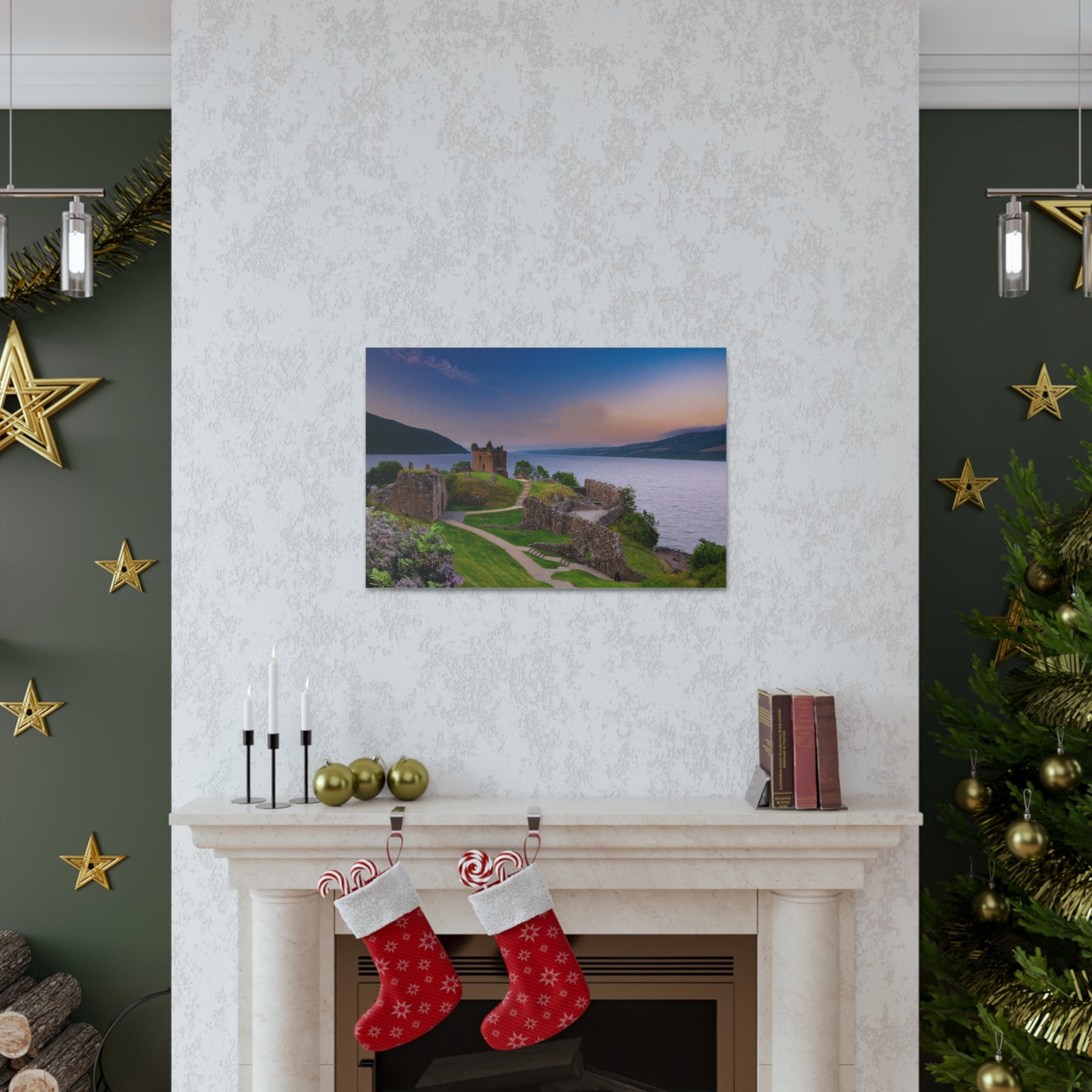 Ruins of Urquhart Castle Ness Scotland Nature Wilderness Photography Canvas Wall Art for Home Decor Ready-to-Hang-Express Your Love Gifts