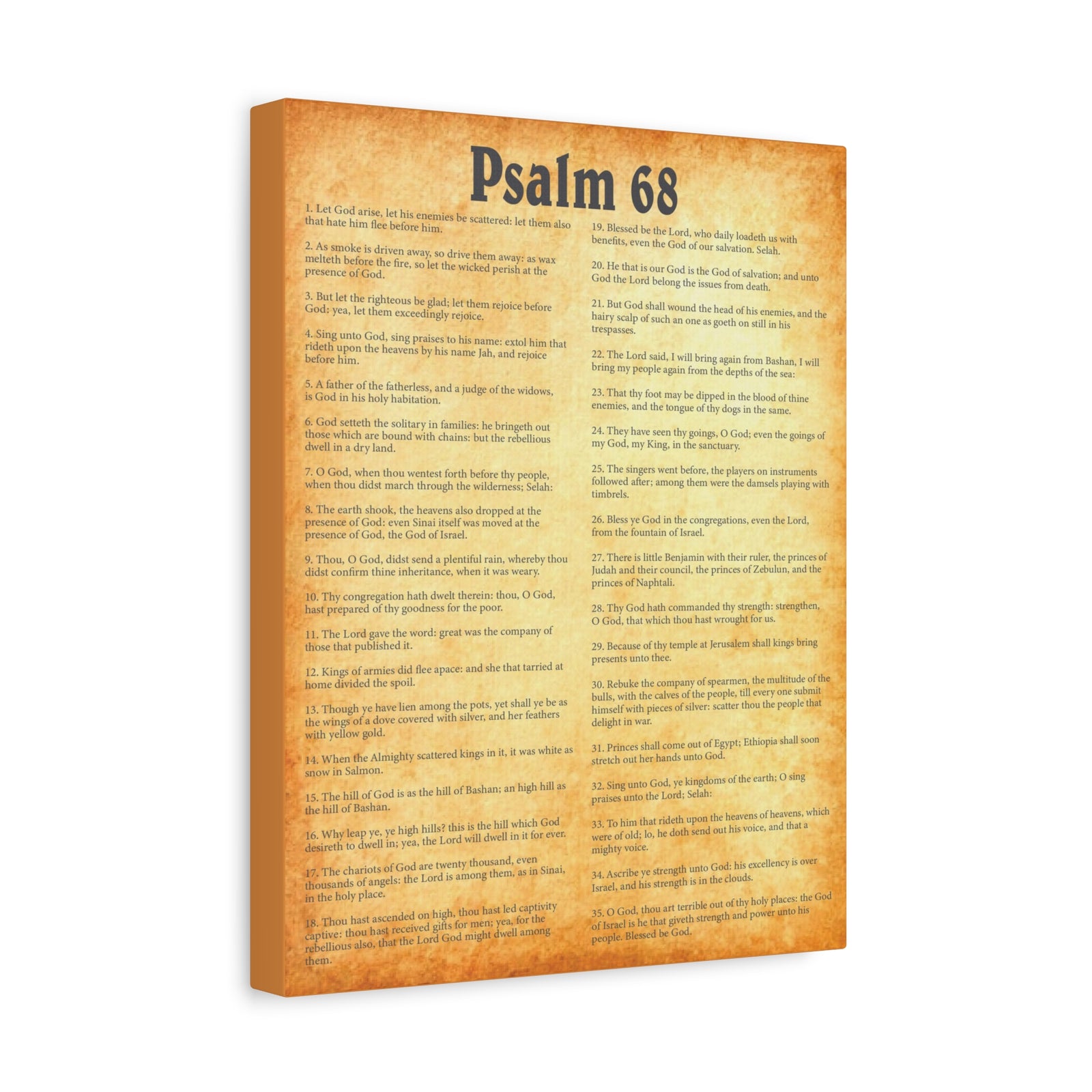 Scripture Walls Psalm 68 Gold Bible Chapter Canvas Christian Wall Art Ready to Hang-Express Your Love Gifts