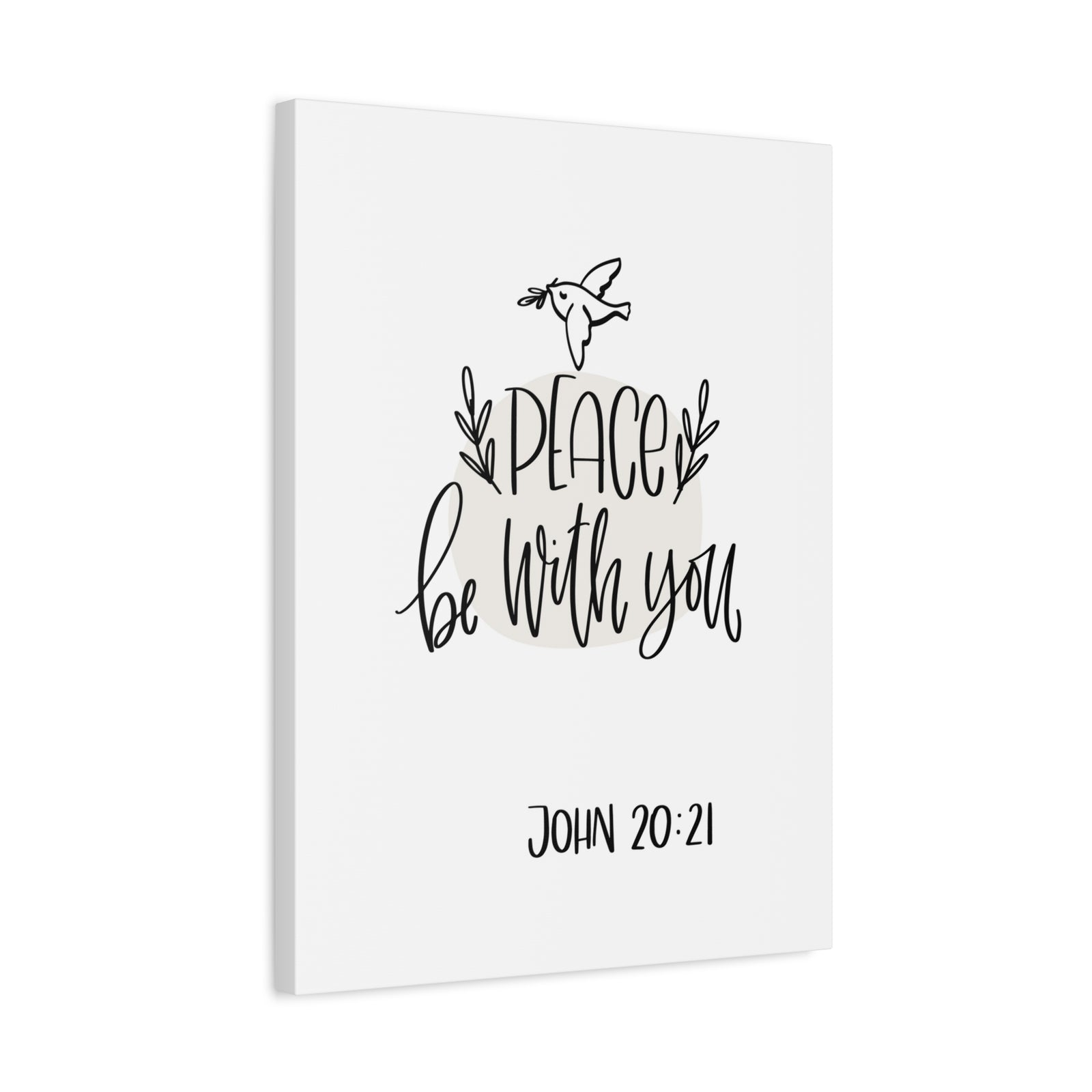 Scripture Canvas Peace Be With You John 20:21 Christian Wall Art Bible Verse Print Ready To Hang-Express Your Love Gifts