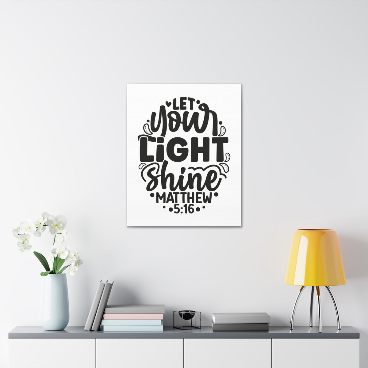 Scripture Walls Matthew 5:16 Let Your Light Shine Bible Verse Canvas Christian Wall Art Ready to Hang Unframed-Express Your Love Gifts