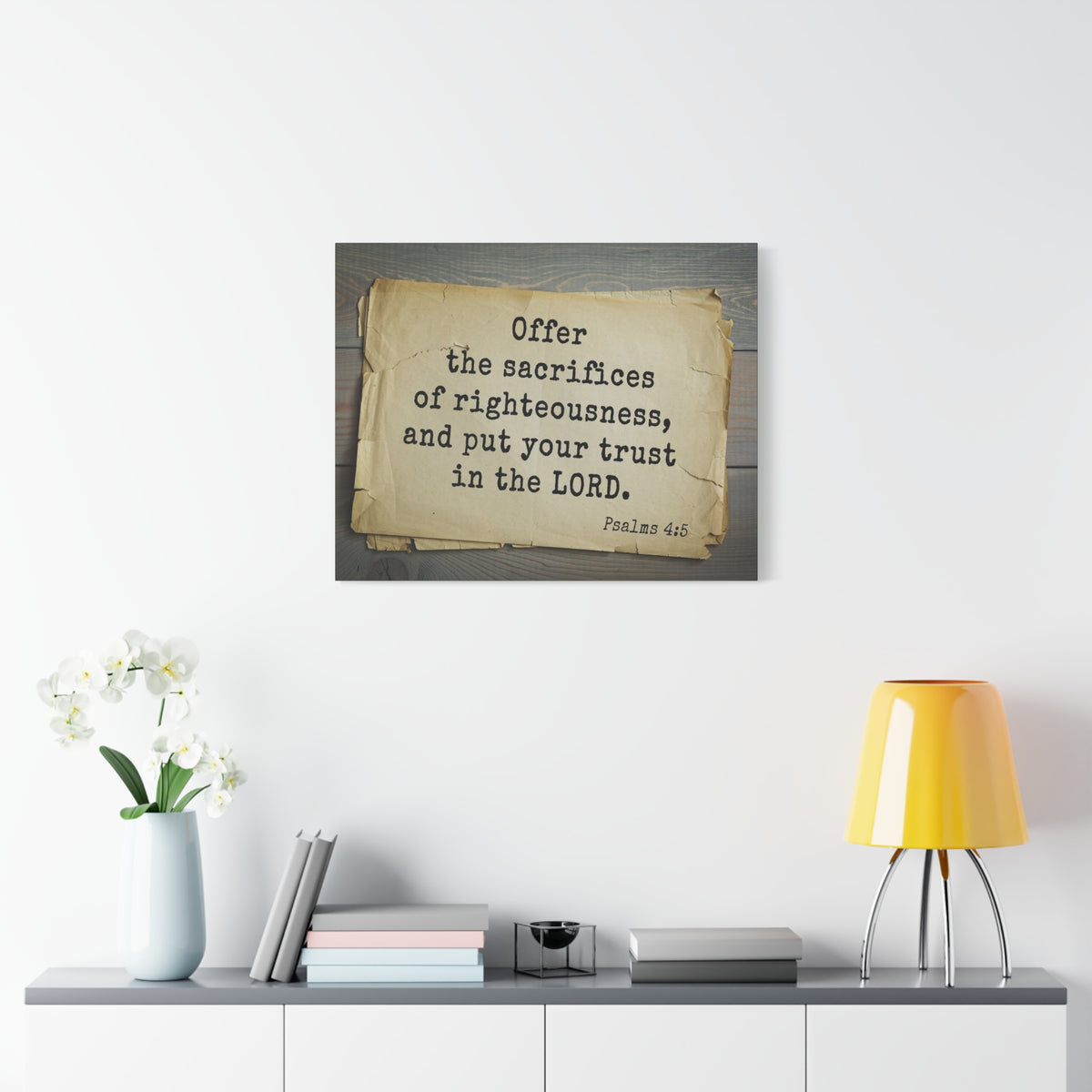 Scripture Walls Trust In The Lord Psalms 4:5 Bible Verse Canvas Christian Wall Art Bible Verse Print Ready To Hang-Express Your Love Gifts