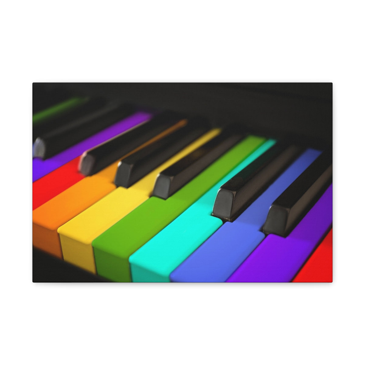 Piano Keys In Rainbow Music Lover's Delight Piano Keyboard Canvas Wall Art for Home Decor Ready-to-Hang-Express Your Love Gifts
