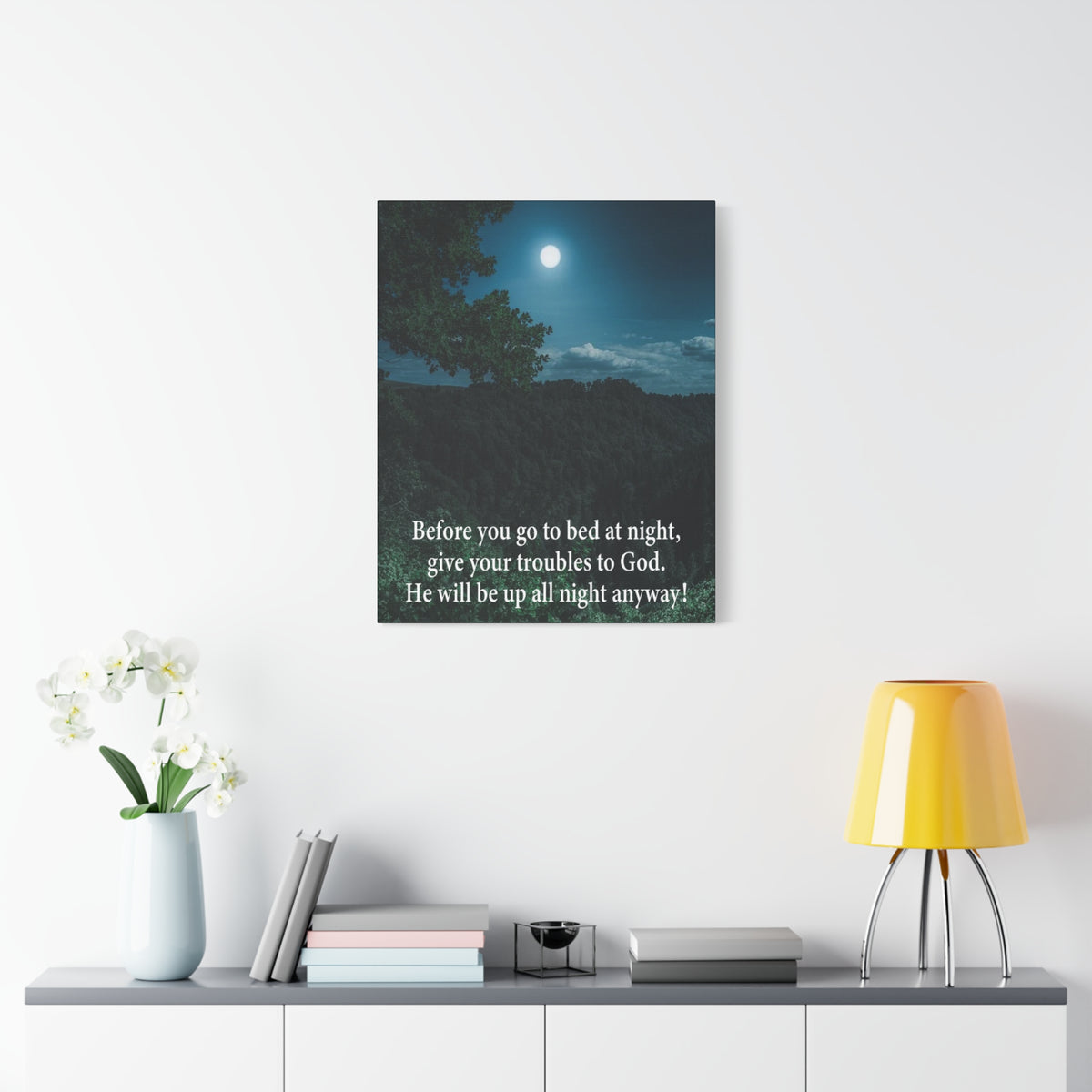 Scripture Walls God Has Your Problems Psalm 55:22 Canvas Bible Verse Christian Wall Art Ready to Hang-Express Your Love Gifts