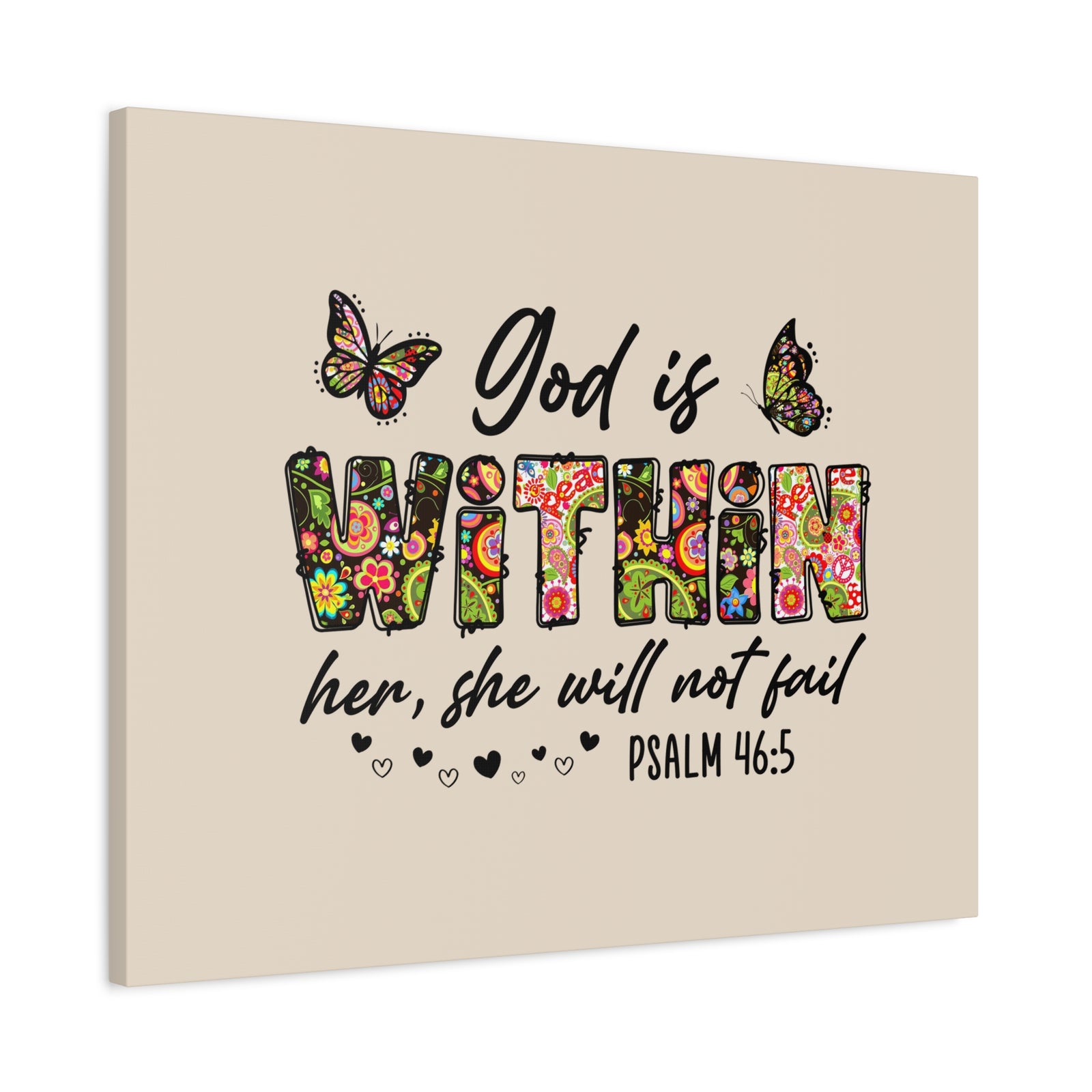 Scripture Walls She Will Not Fail Psalm 46:5 Bible Verse Canvas Christian Wall Art Ready to Hang-Express Your Love Gifts