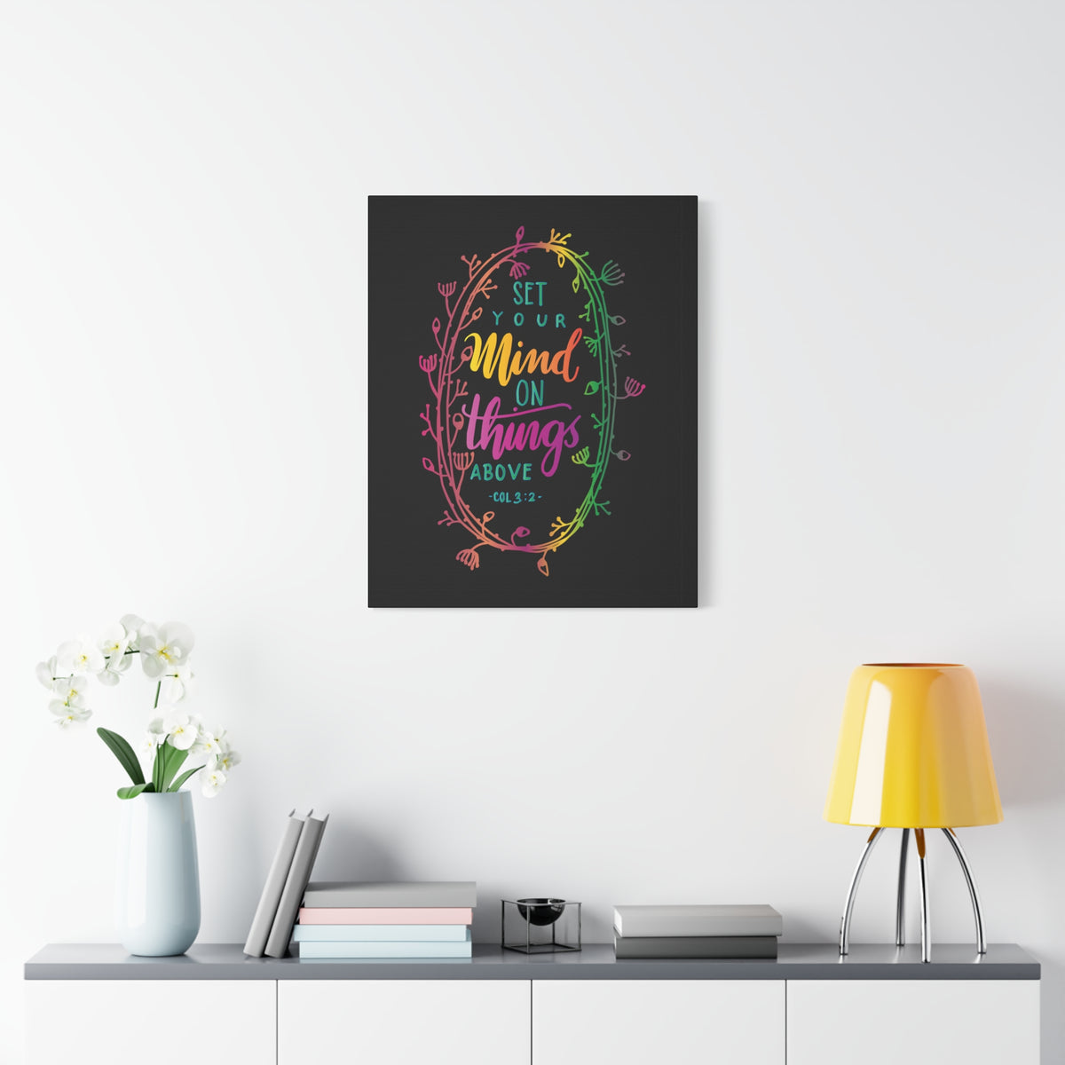 Scripture Canvas Things Above Col 3:2 Christian Wall Art Bible Verse Print Ready to Hang-Express Your Love Gifts
