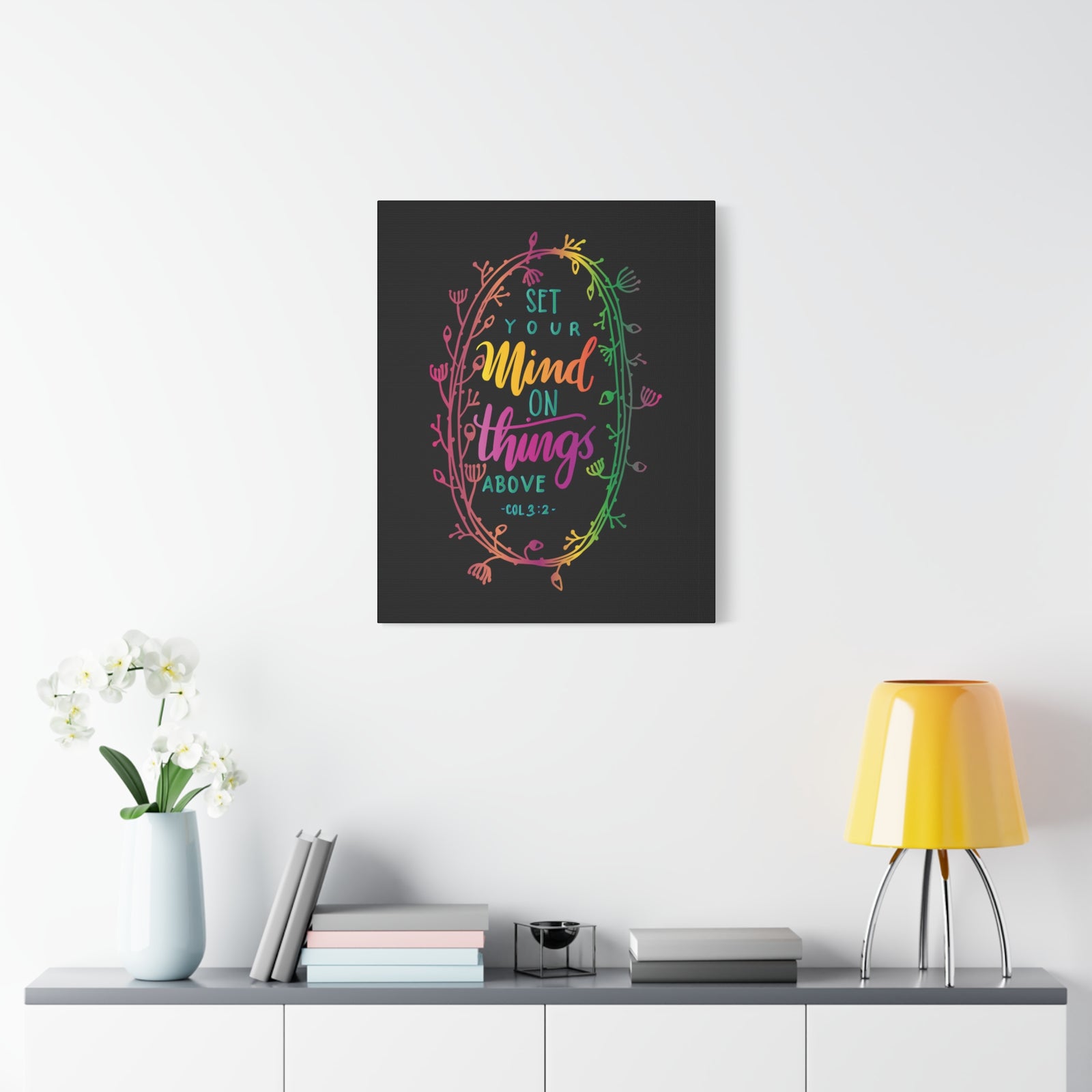 Scripture Canvas Things Above Col 3:2 Christian Wall Art Bible Verse Print Ready to Hang-Express Your Love Gifts