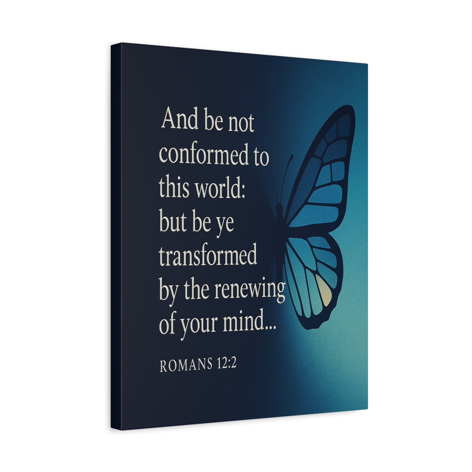 Bible Verse Canvas Romans 12:2 Christian Home Décor Wall Art Scripture Ready to Hang Faith Print-Express Your Love Gifts