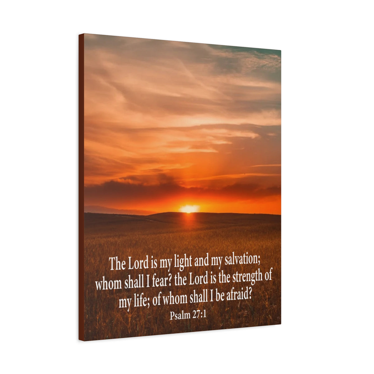 Bible Verse Canvas Lord is My Salvation Psalm 27:1 Christian Wall Décor Scripture Art Ready to Hang-Express Your Love Gifts