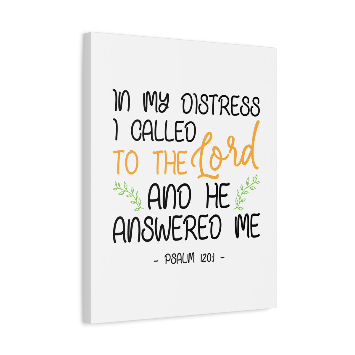 Scripture Canvas He Answered Me Psalm 120:1 Christian Wall Art Bible Verse Print Ready to Hang-Express Your Love Gifts