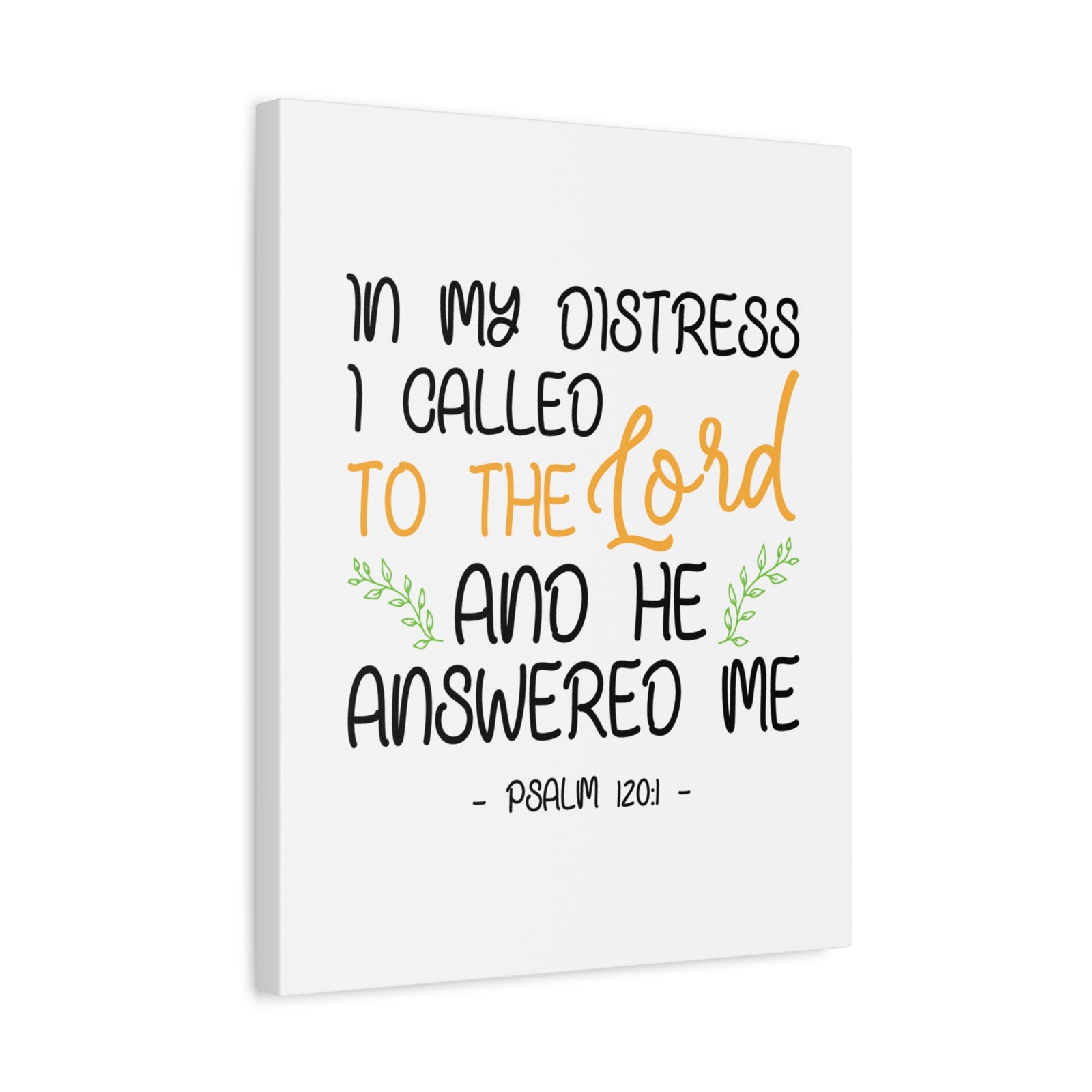 Scripture Canvas He Answered Me Psalm 120:1 Christian Wall Art Bible Verse Print Ready to Hang-Express Your Love Gifts