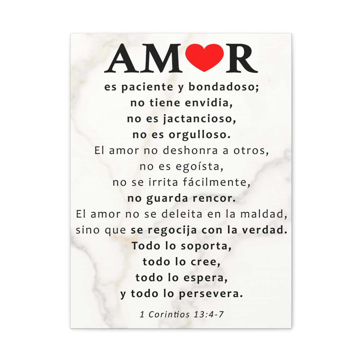 Scripture Walls Amor 1 Corintios 13:4-7 Bible Verse Canvas Christian Wall Art Ready to Hang Unframed-Express Your Love Gifts