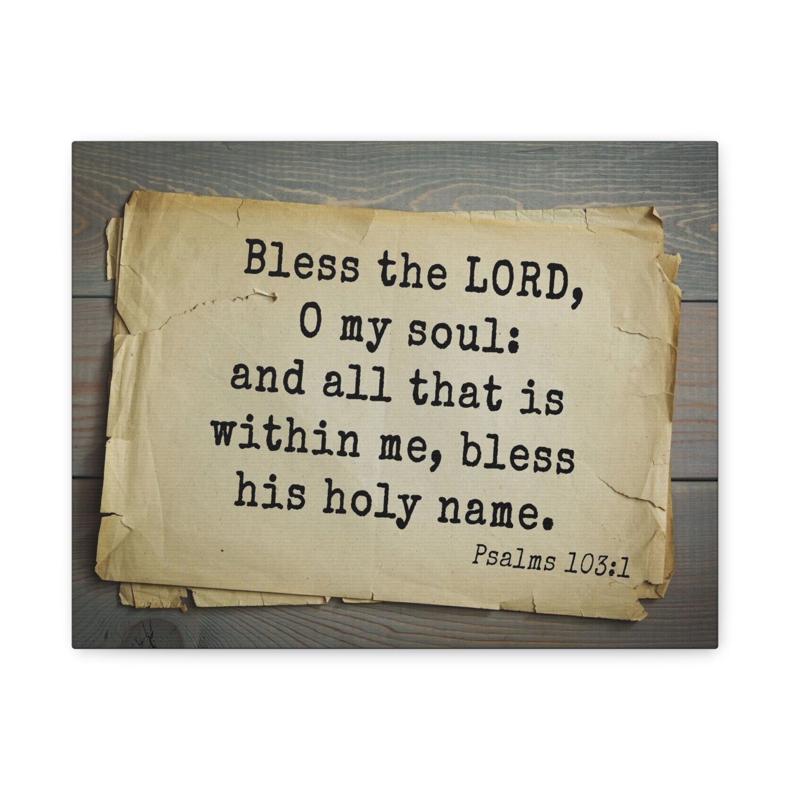 Scripture Walls Bless The Lord Psalms 103:1Bible Verse Canvas Christian Wall Art Bible Verse Print Ready To Hang-Express Your Love Gifts