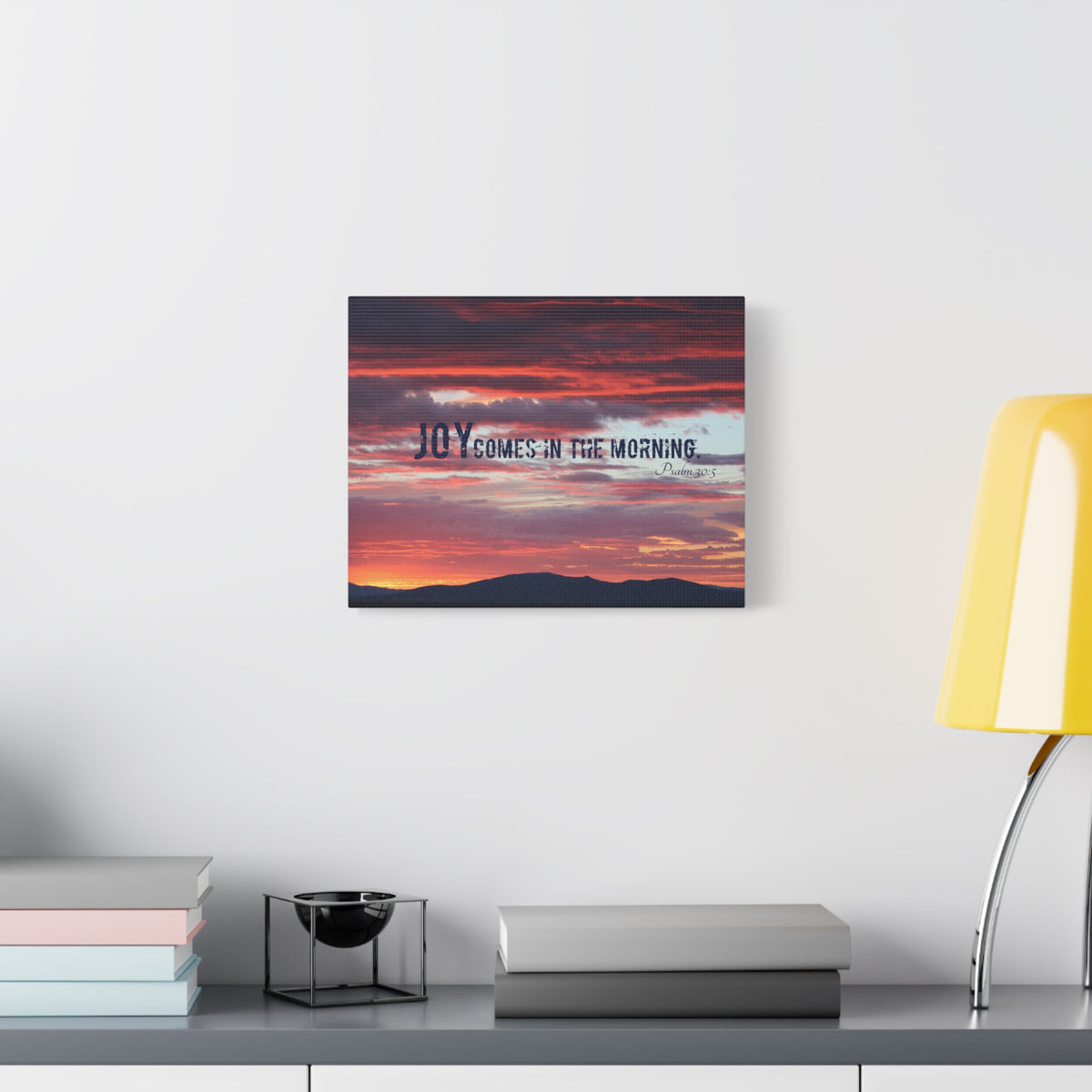 Scripture Canvas Comes In The Morning Psalm 30:5 Christian Wall Art Bible Verse Print Ready to Hang-Express Your Love Gifts