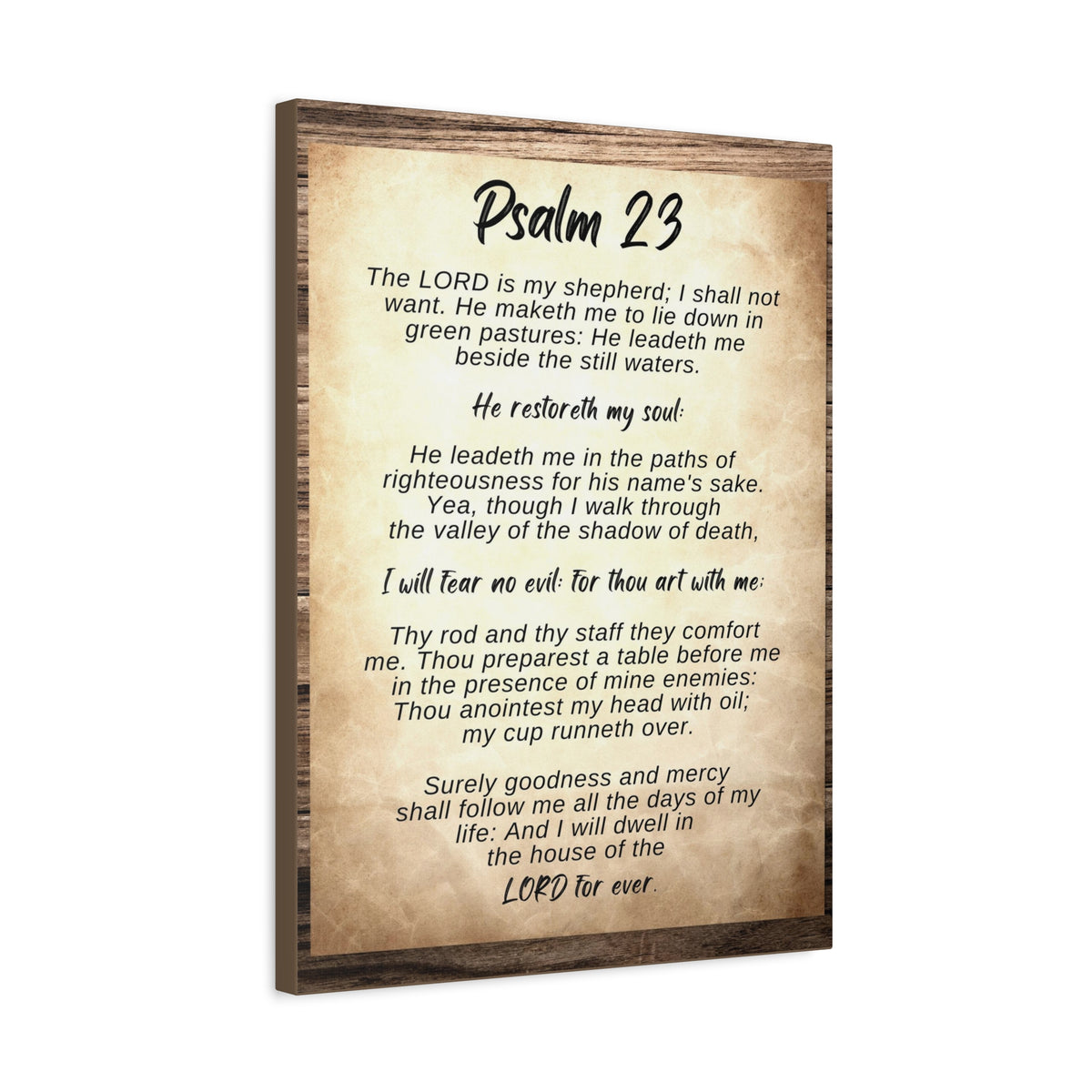 Scripture Walls The Lord Is My Shepherd Psalm 23 Bible Verse Canvas Christian Wall Art Ready to Hang-Express Your Love Gifts