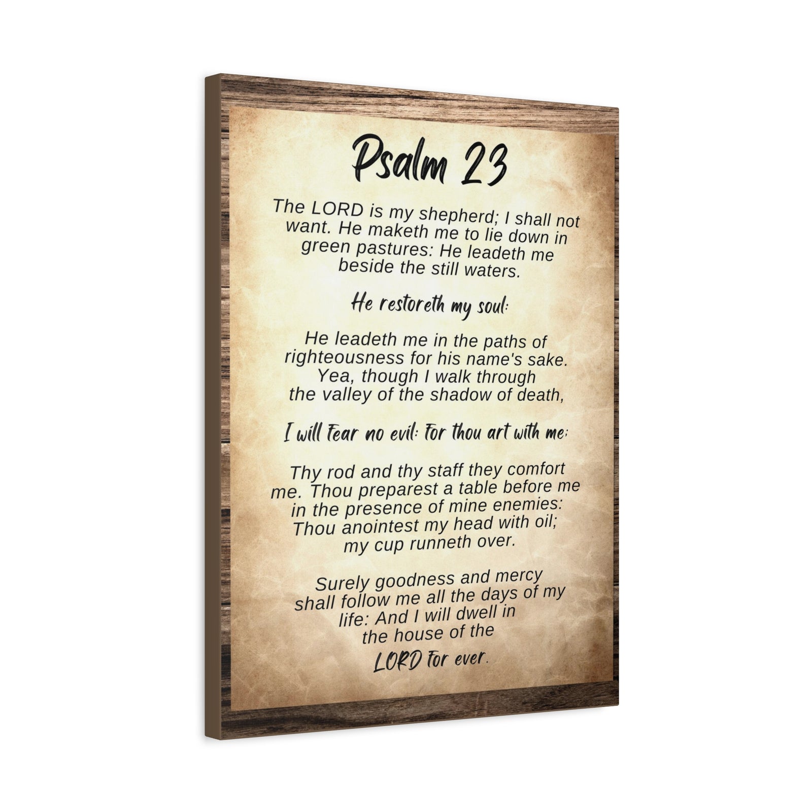 Scripture Walls The Lord Is My Shepherd Psalm 23 Bible Verse Canvas Christian Wall Art Ready to Hang-Express Your Love Gifts