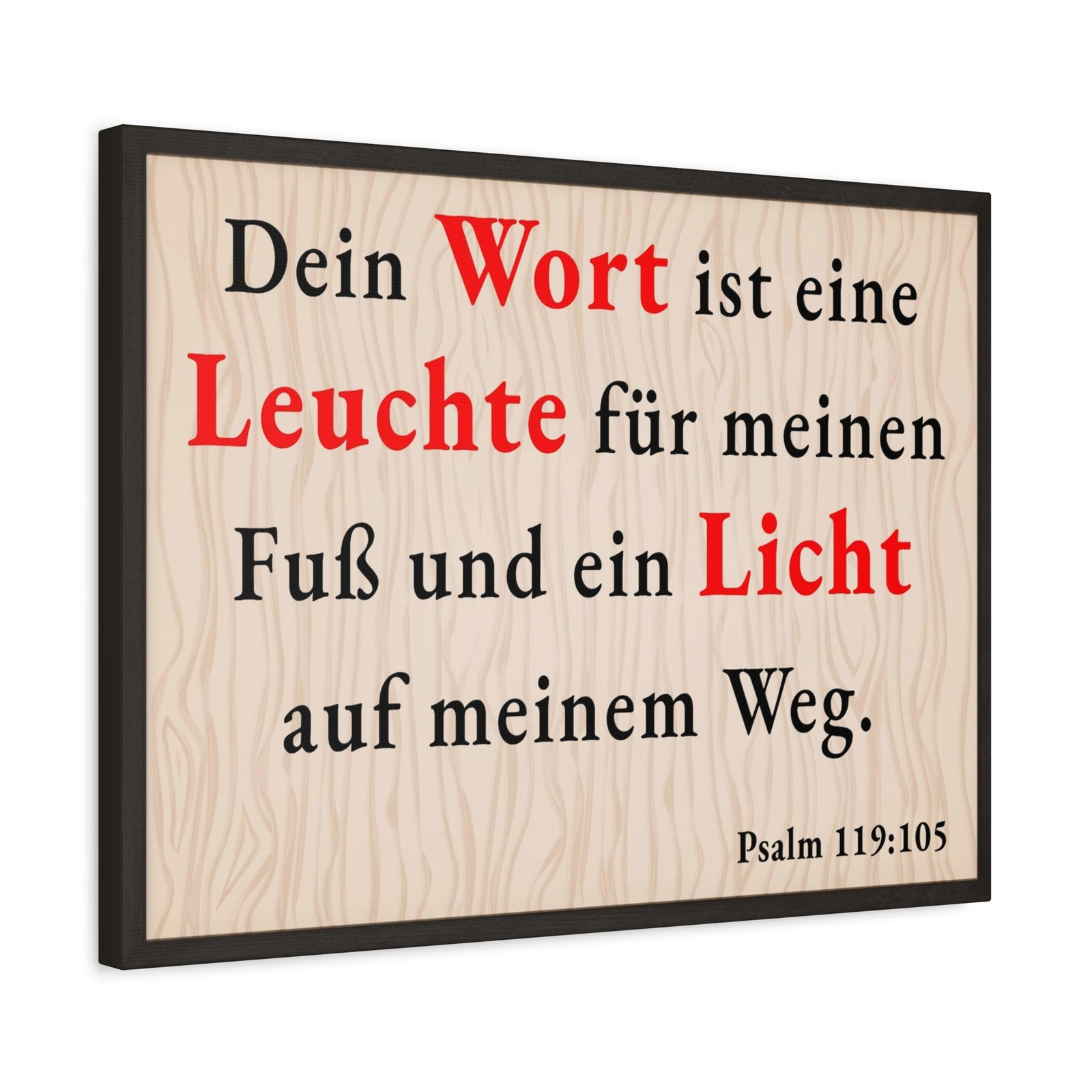 Scripture Walls Psalm 119:105 Word is Light German Bible Verse Canvas Christian Wall Art Ready to Hang Unframed-Express Your Love Gifts