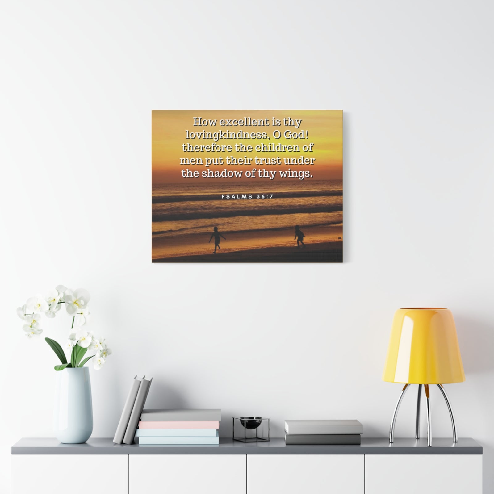 Scripture Walls Children Of Men Psalms 36:7 Bible Verse Canvas Christian Wall Art Ready to Hang-Express Your Love Gifts