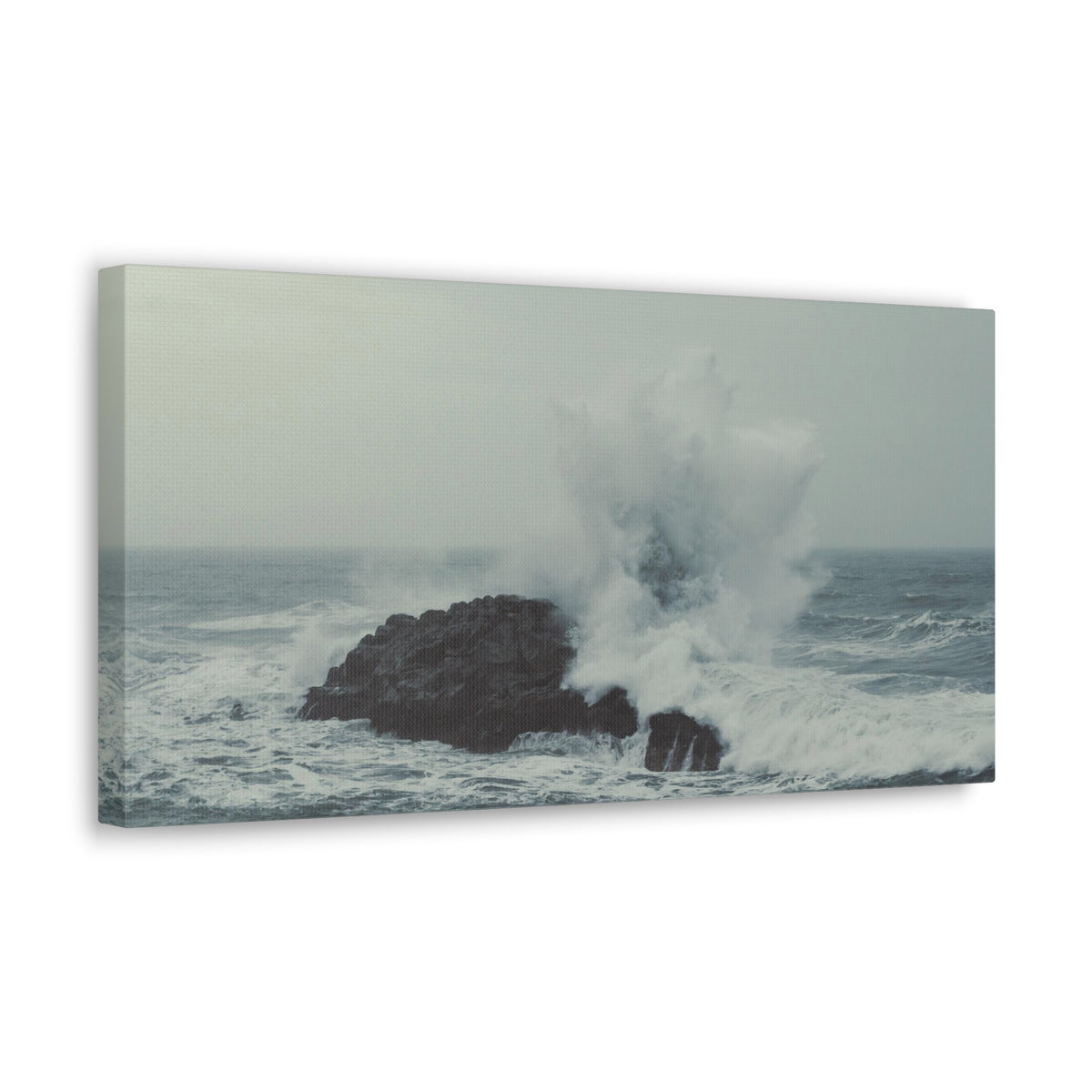 Splashing Water Rock Ocean Landscape Ocean Canvas Wall Art for Home Decor Ready-to-Hang-Express Your Love Gifts