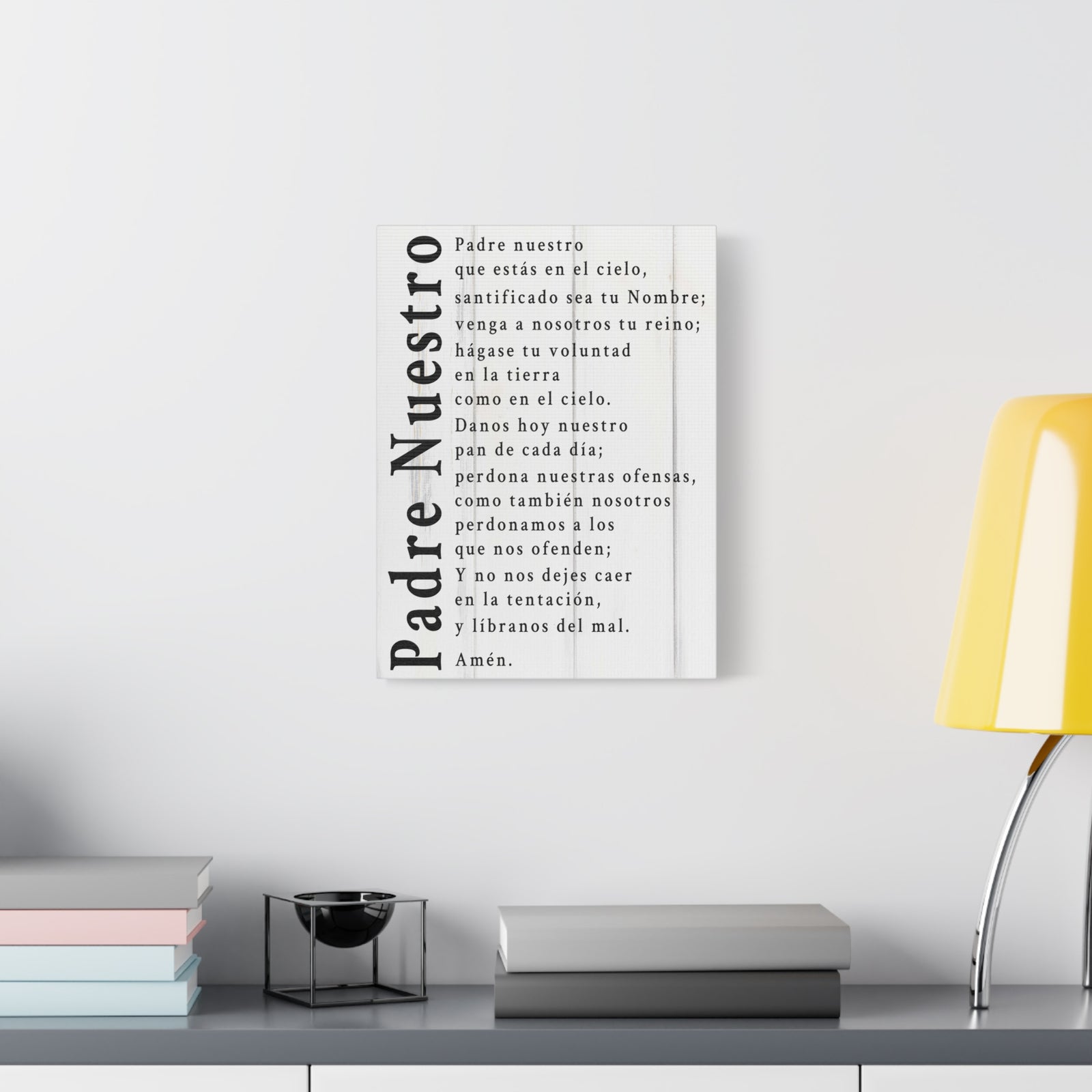 Scripture Walls Padre Nuestro Lord's Prayer Spanish White Canvas Christian Wall Art Ready to Hang UnframedCanvas Gallery Wraps-Express Your Love Gifts