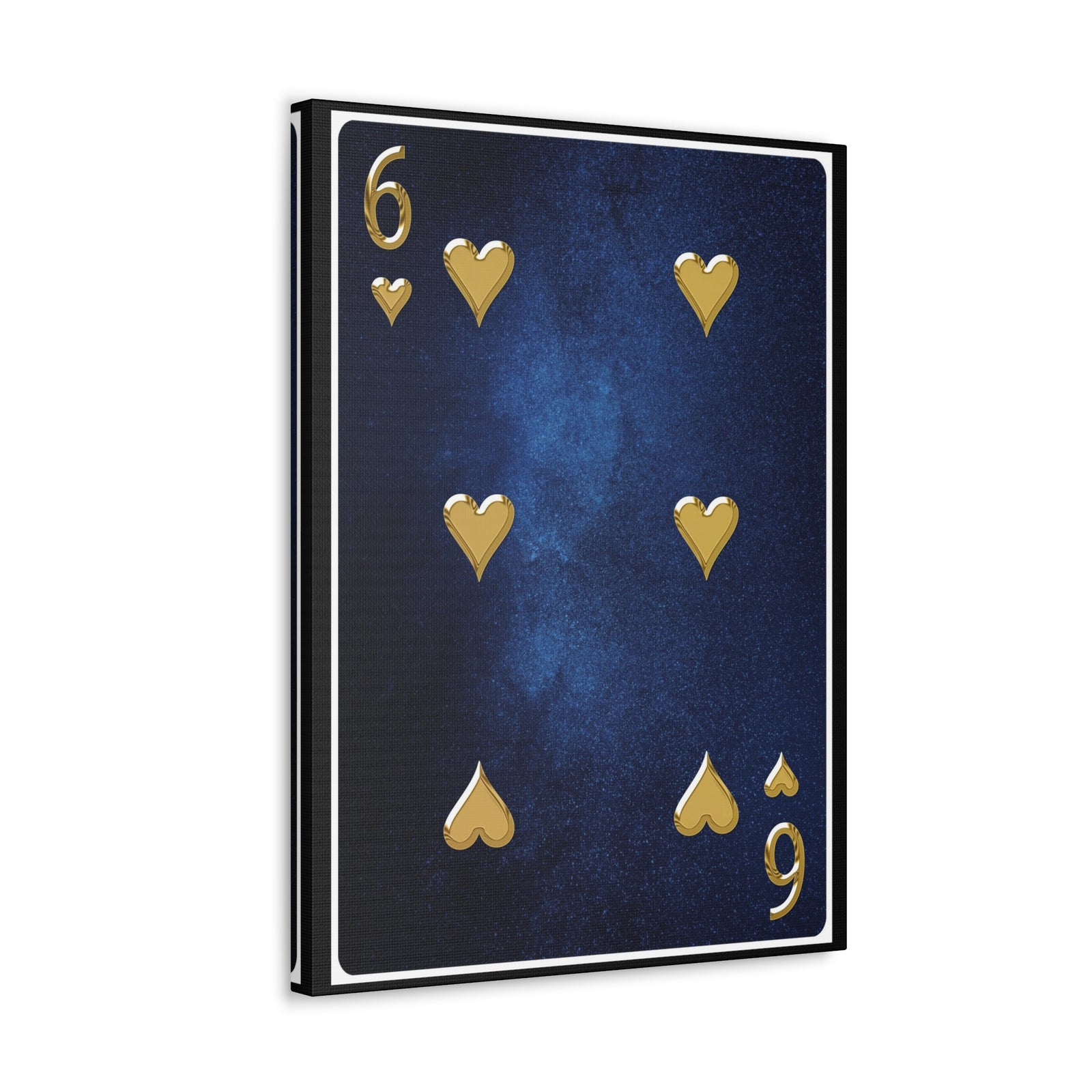 Six Of Hearts Space Background Playing Card Canvas Wall Art for Home Decor Ready-to-Hang-Express Your Love Gifts