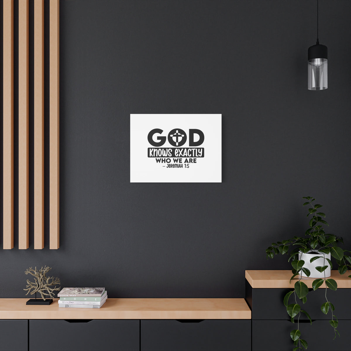 Scripture Walls Jeremiah 1:5 God Knows Exactly Bible Verse Canvas Christian Wall Art Ready to Hang Unframed-Express Your Love Gifts