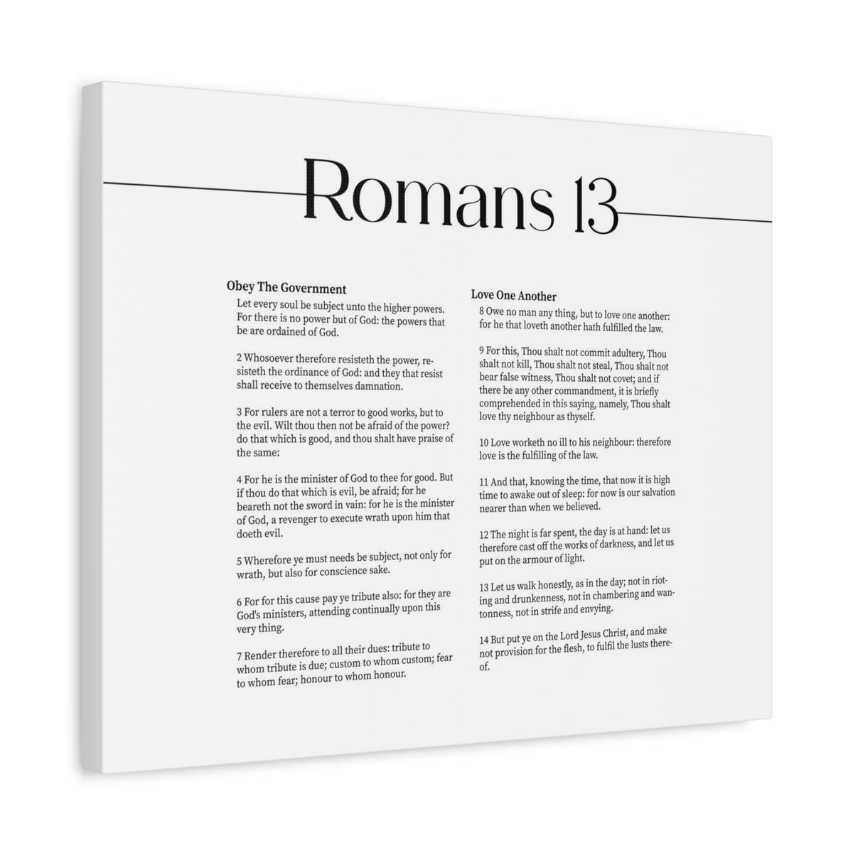 Scripture Canvas Romans 13 Christian Wall Art Print Ready to Hang-Express Your Love Gifts