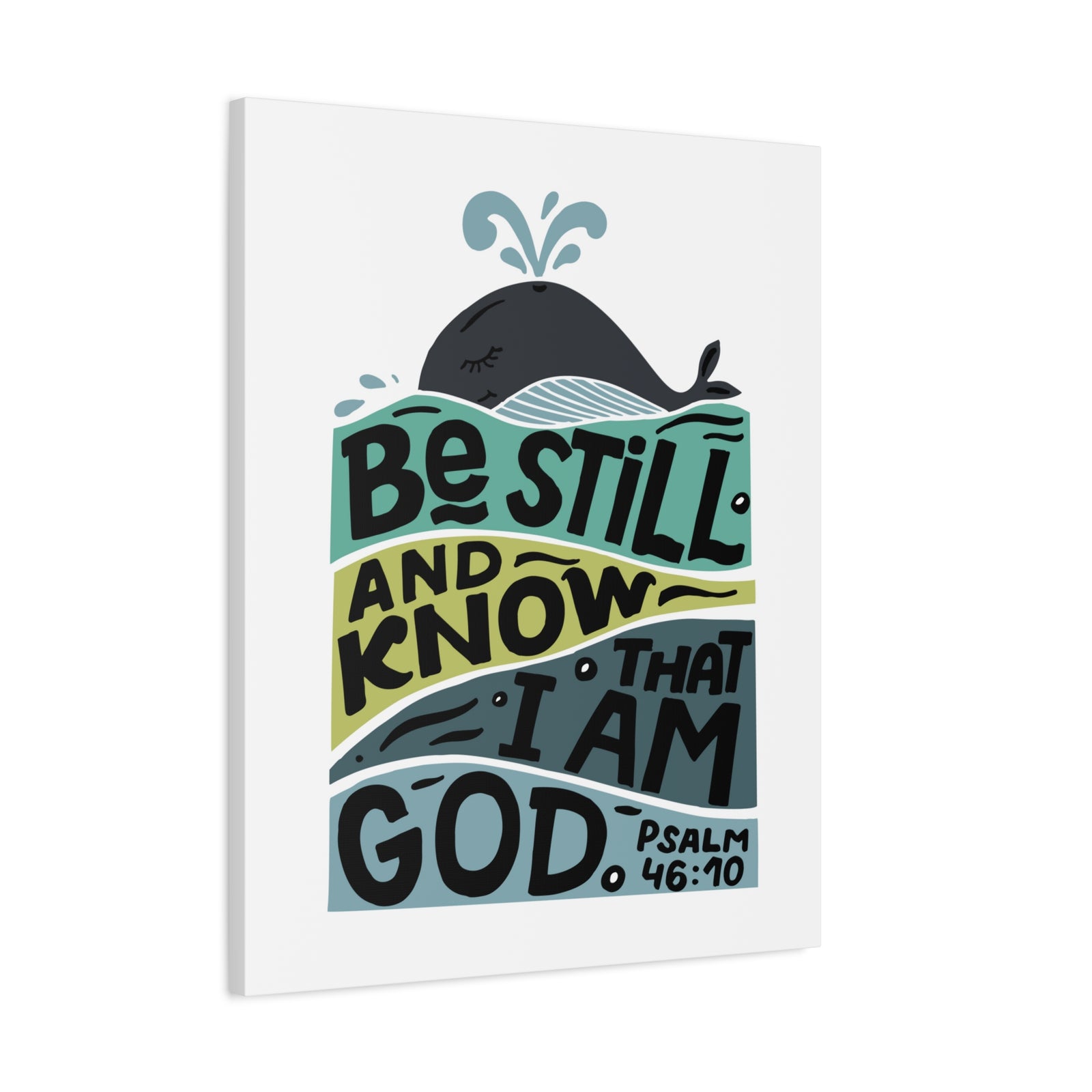 Scripture Canvas I Am God Psalm 46:10 Christian Wall Art Bible Verse Print Ready to Hang-Express Your Love Gifts