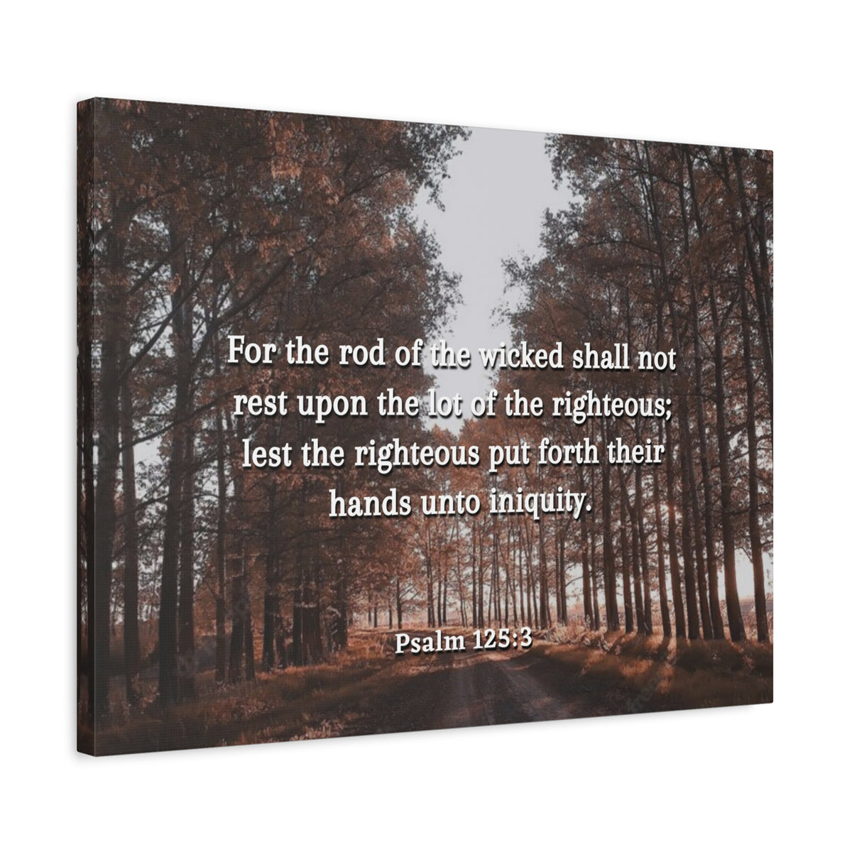 Scripture Canvas Righteous Psalm 125:3 Christian Wall Art Bible Verse Print Ready to Hang-Express Your Love Gifts