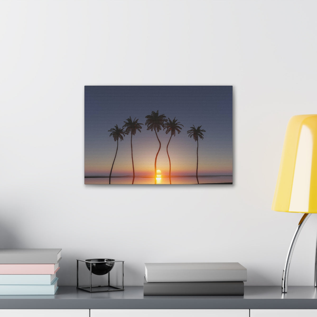 Palm Trees Tropical Sunset Ocean Canvas Wall Art for Home Decor Ready-to-Hang-Express Your Love Gifts