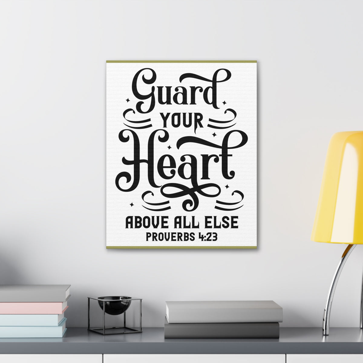 Scripture Canvas Guard Your Heart Above All Else Proverbs 4:23 Christian Wall Art Bible Verse Print Ready To Hang-Express Your Love Gifts