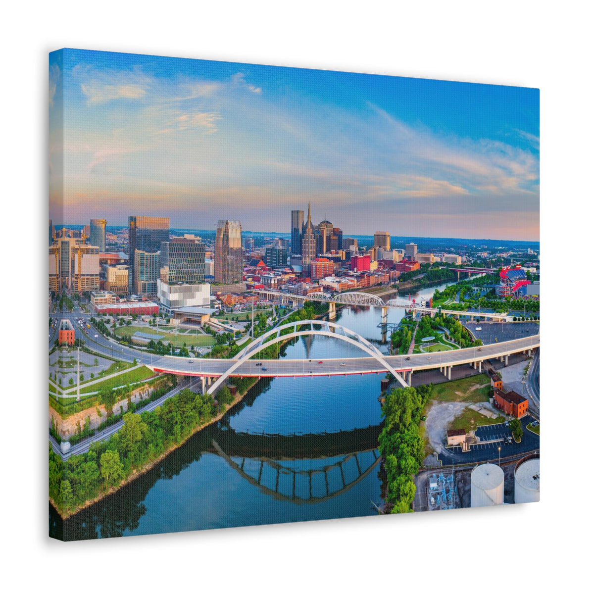 Nashville Daytime Skyline Canvas Artwork High-Quality Breathtaking Stunning Cityscape for Home Decor Ready to Hang-Express Your Love Gifts