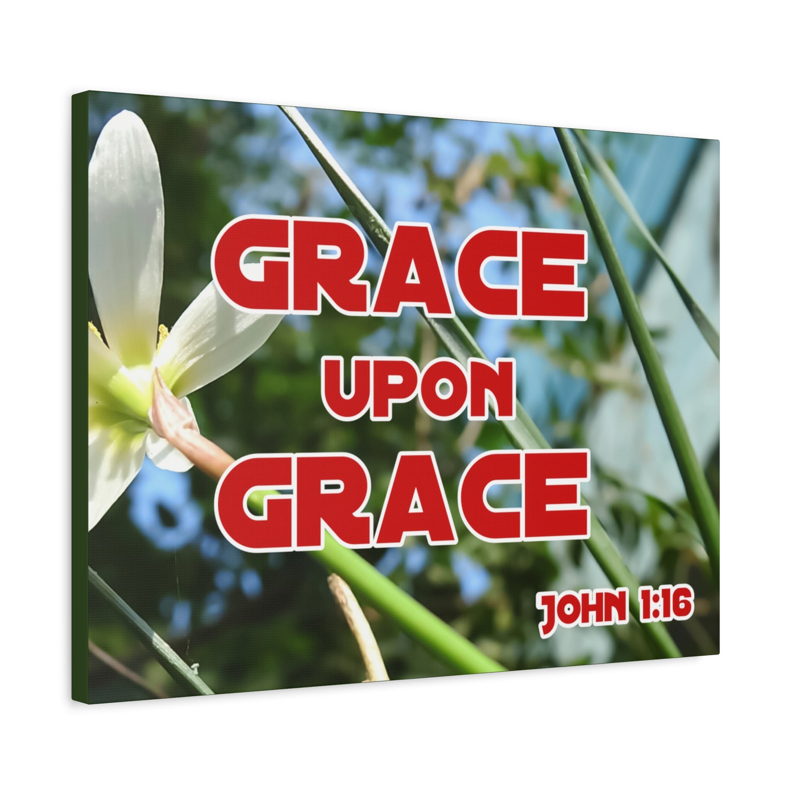 Scripture Walls Grace Upon Grace John 1:16 Bible Verse Canvas Christian Wall Art Ready to Hang-Express Your Love Gifts