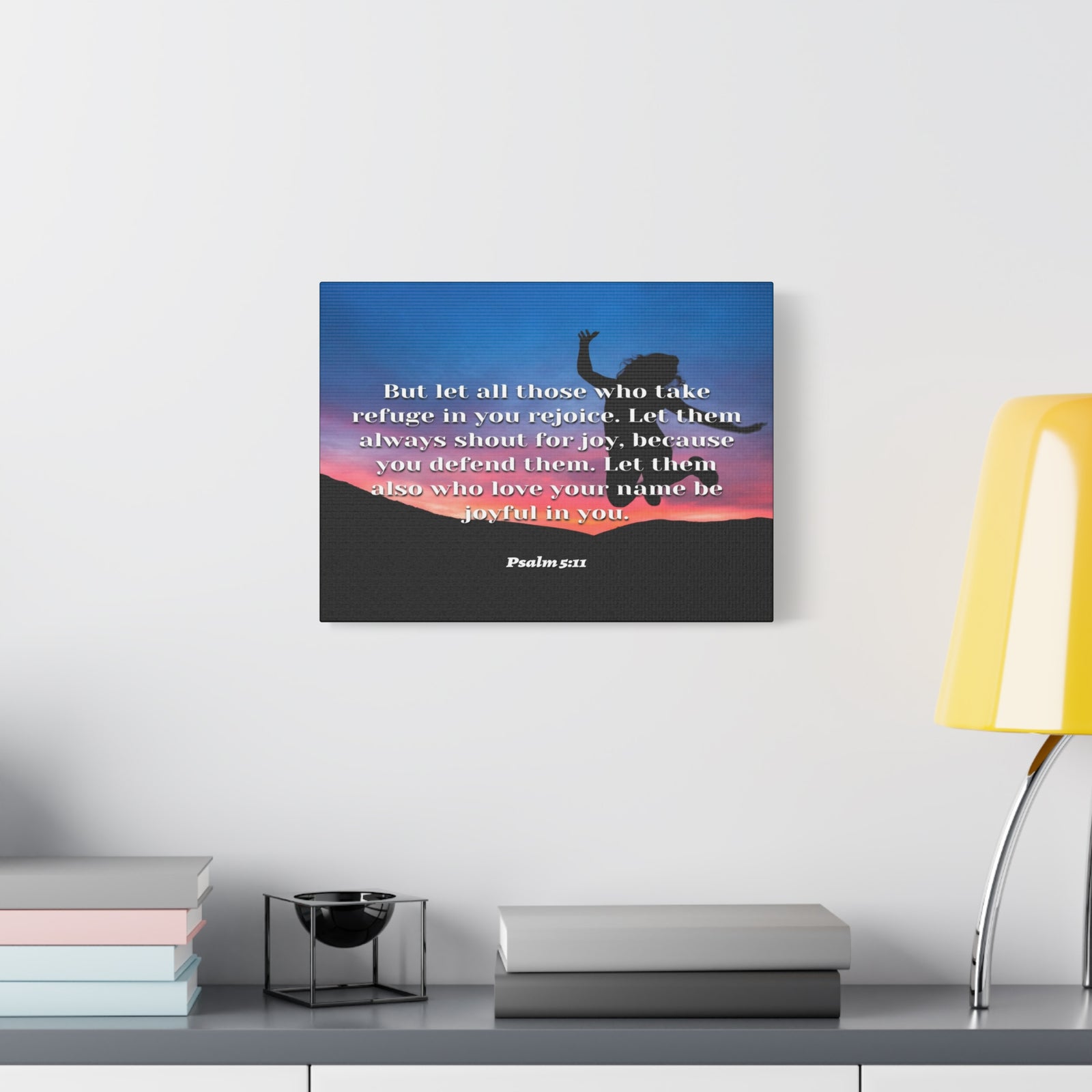 Scripture Canvas Trust In You Psalm 5:11 Christian Wall Art Bible Verse Print Ready to Hang-Express Your Love Gifts