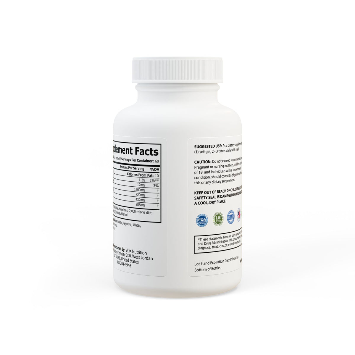 Omega-3 Fish Oil Supplement – Heart Health & Recovery Support Non-GMO 60 Softgels-Express Your Love Gifts