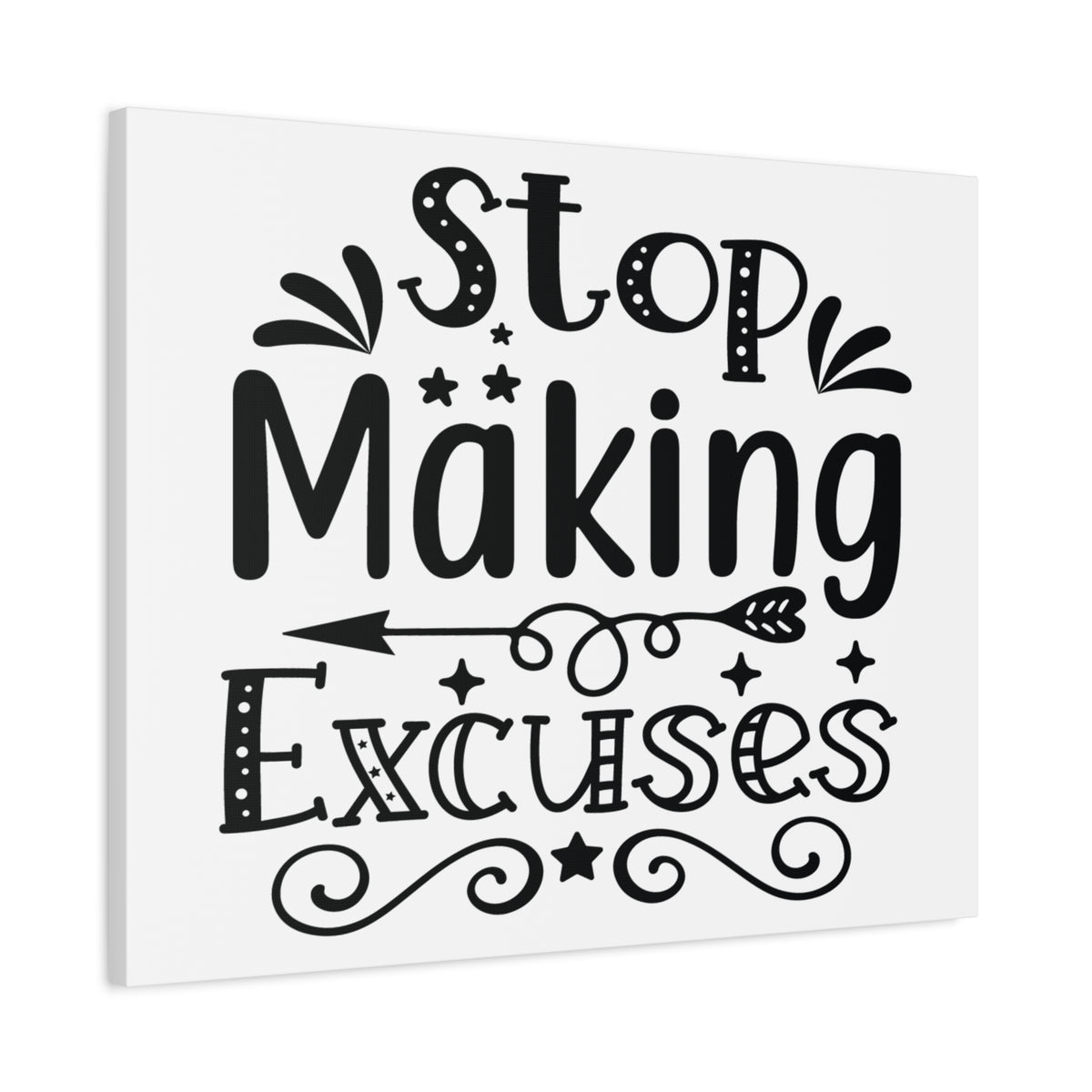 Inspirational Quote Canvas Stop Making Excuses Wall Art Motivational Motto Inspiring Posters Prints Artwork Decor Ready to Hang-Express Your Love Gifts