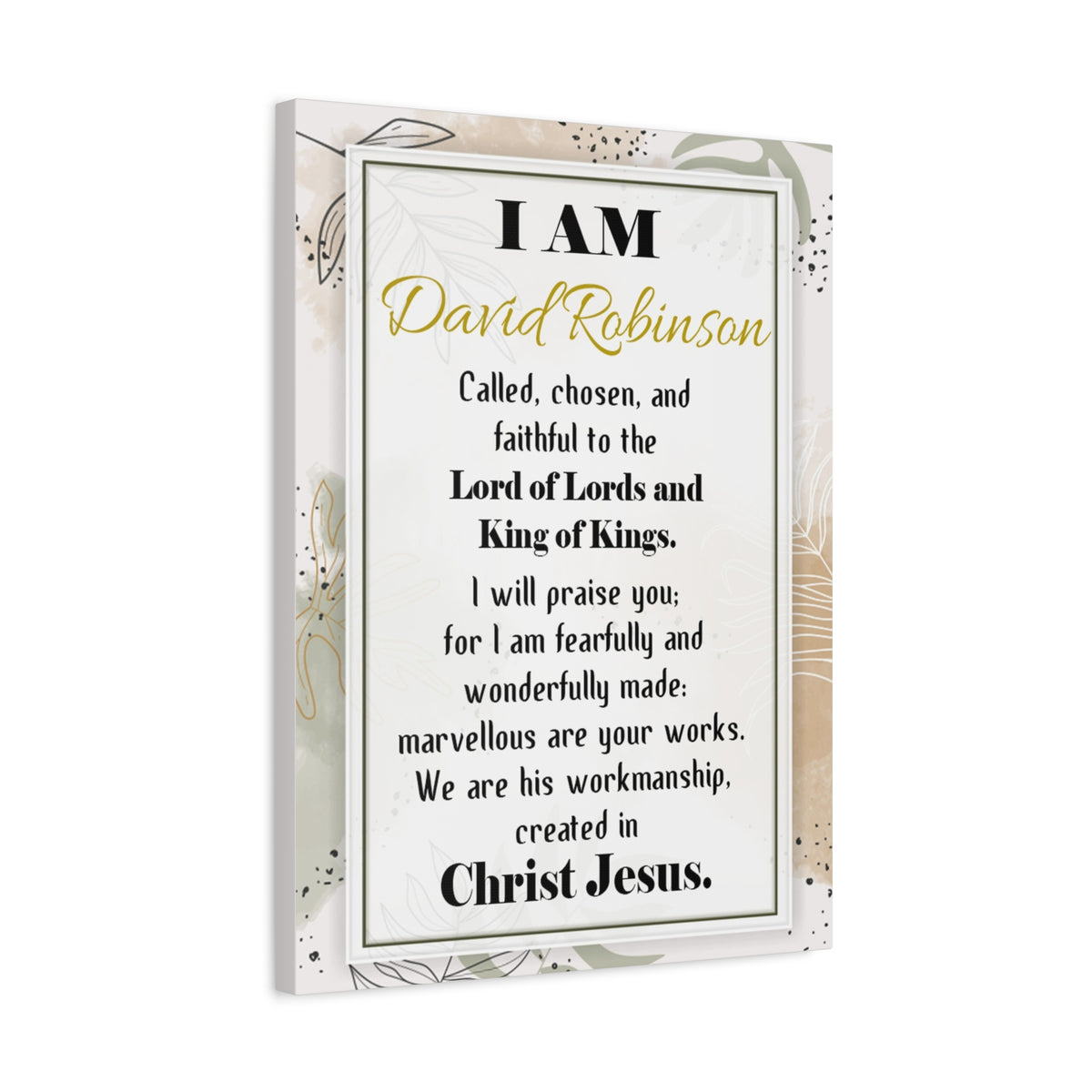 Personalized Called Chosen in Christ's Workmanship Bible Chapter Canvas Christian Wall Art Ready to Hang-Express Your Love Gifts