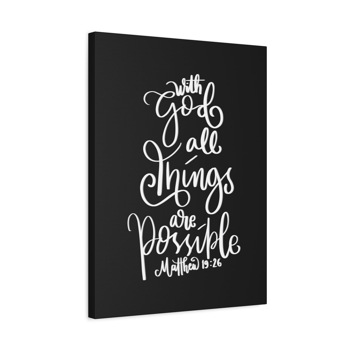 Scripture Walls All Things Are Possible Matthew 19:26 Bible Verse Canvas Christian Wall Art Ready to Hang-Express Your Love Gifts