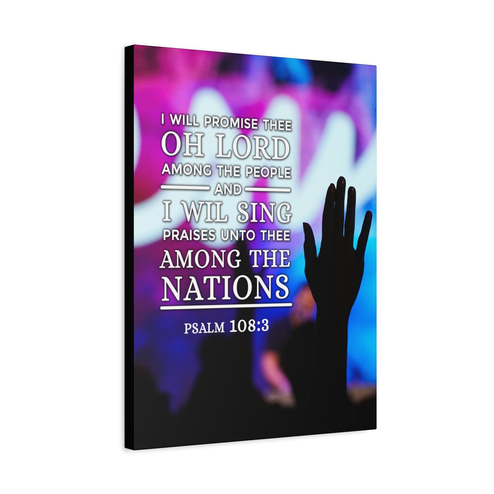 Scripture Canvas Among The Nations Psalm 108:3 Christian Wall Art Bible Verse Print Ready to Hang-Express Your Love Gifts