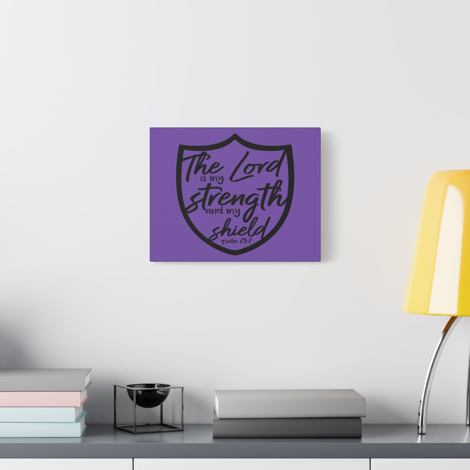 Scripture Canvas The Lord Is Psalm 28:7 Christian Wall Art Bible Verse Print Ready to Hang-Express Your Love Gifts