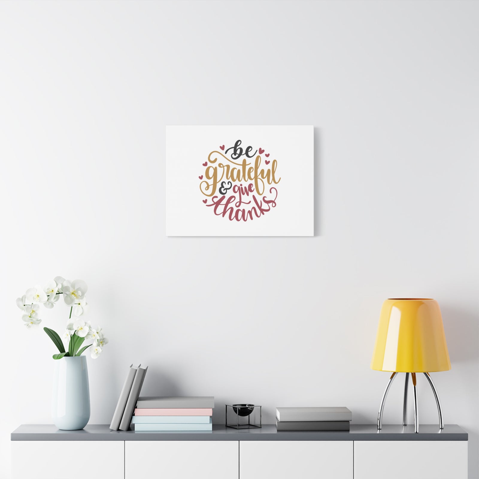 Scripture Canvas Be Grateful & Give Thanks Psalm 107:1 Christian Wall Art Bible Verse Print Ready to Hang-Express Your Love Gifts