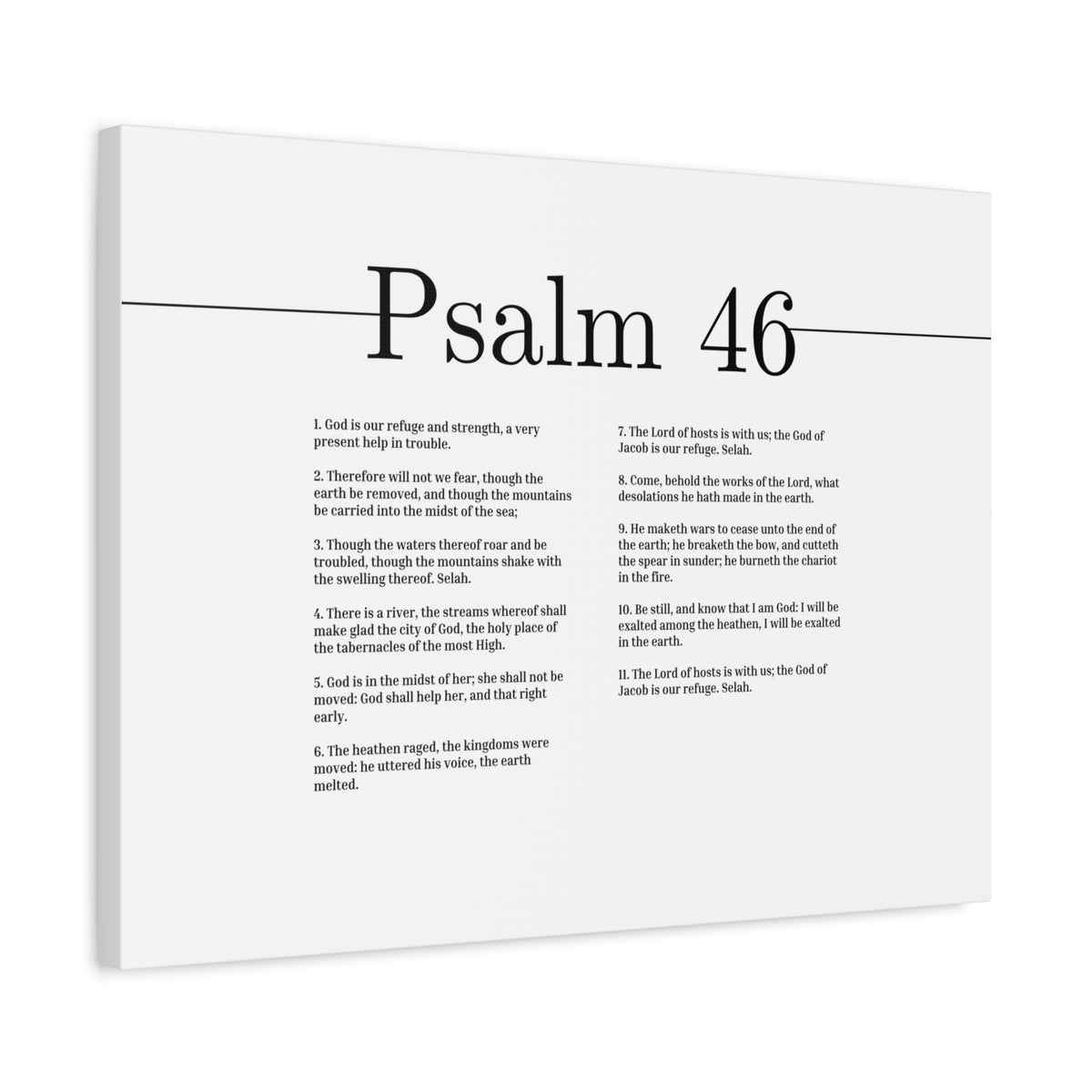 Scripture Canvas God Is Our Refuge And Strength Psalm 46 Christian Wall Art Bible Verse Print Ready to Hang-Express Your Love Gifts