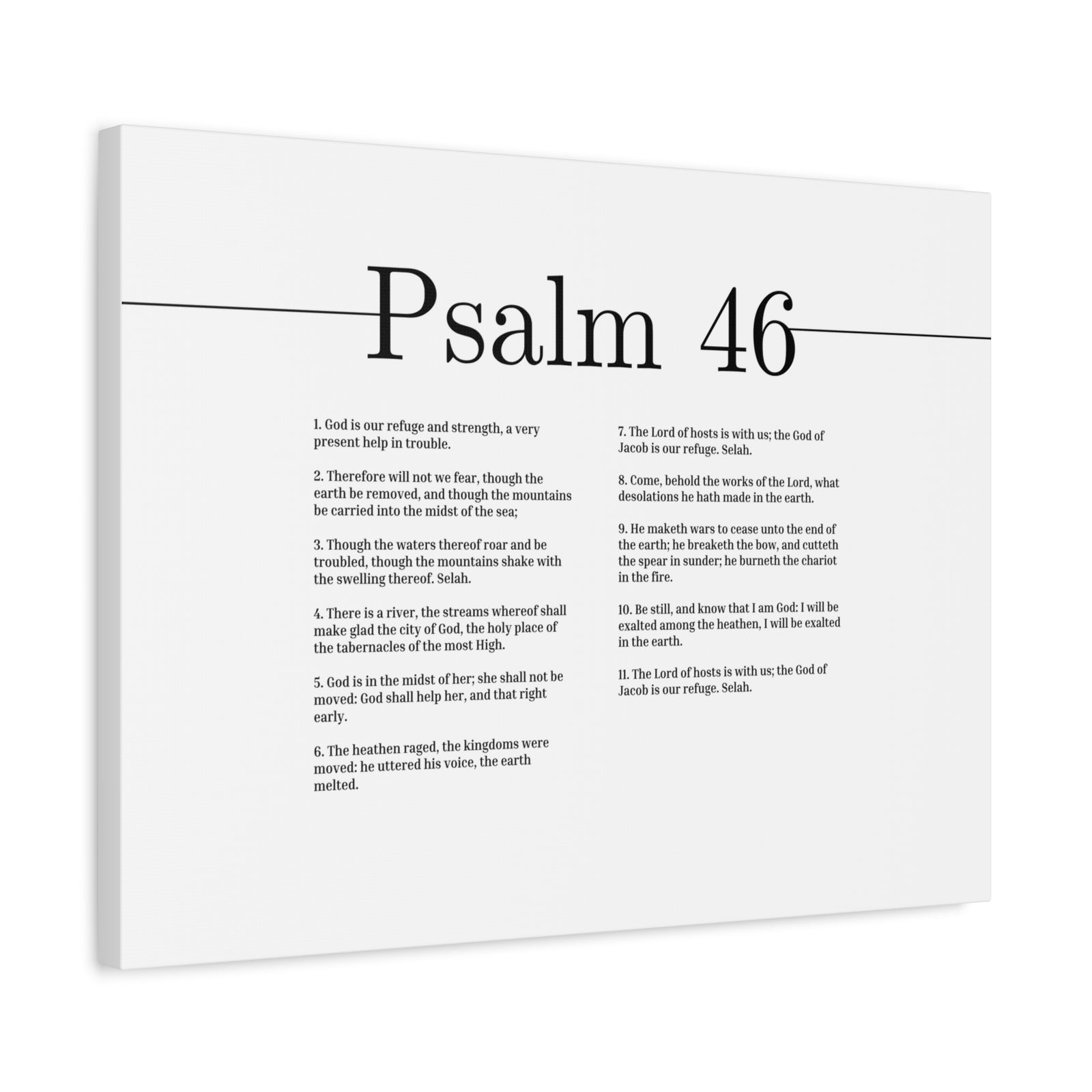 Scripture Canvas God Is Our Refuge And Strength Psalm 46 Christian Wall Art Bible Verse Print Ready to Hang-Express Your Love Gifts