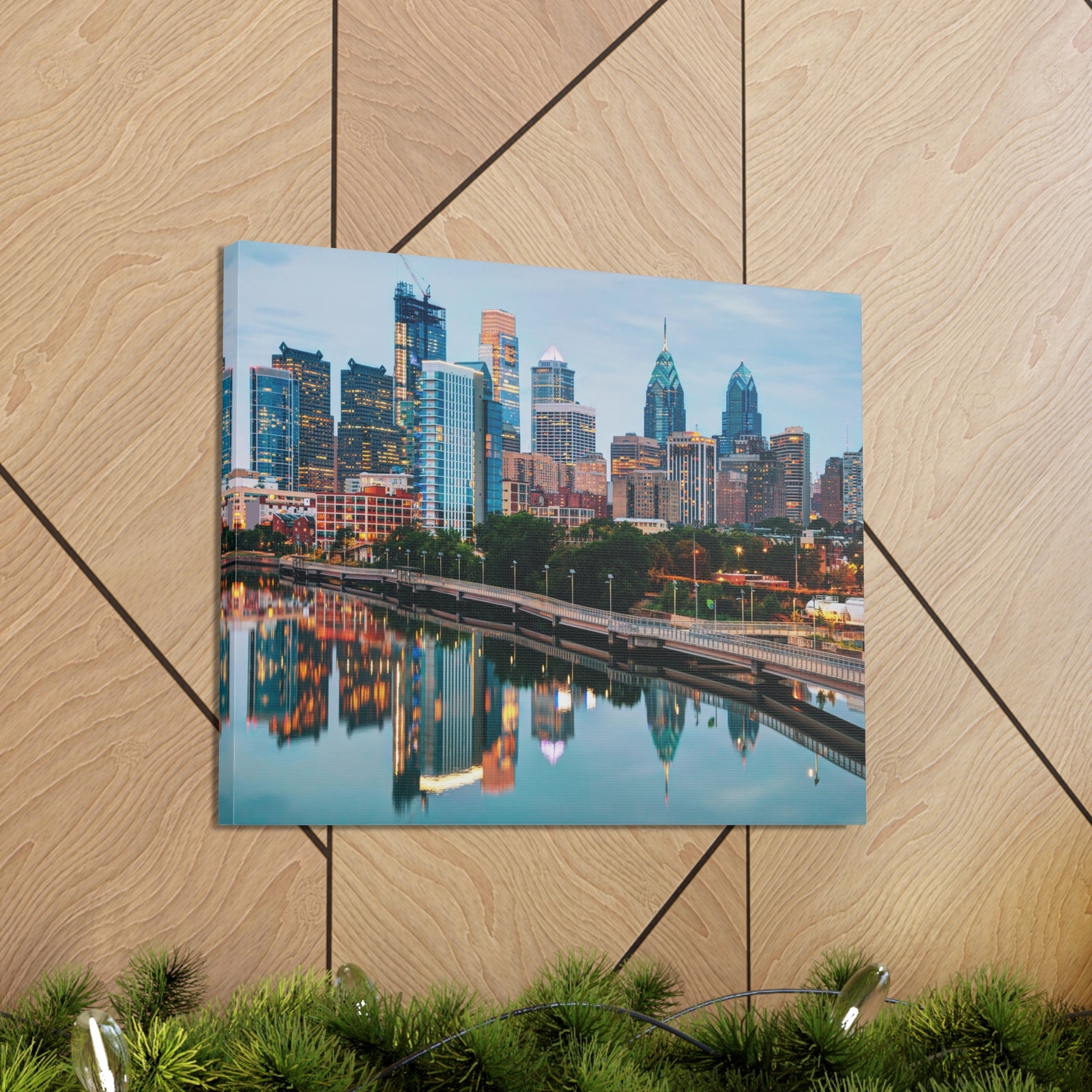 Philadelphia Daytime Skyline Canvas Artwork High-Quality Breathtaking Stunning Cityscape for Home Decor Ready to Hang-Express Your Love Gifts