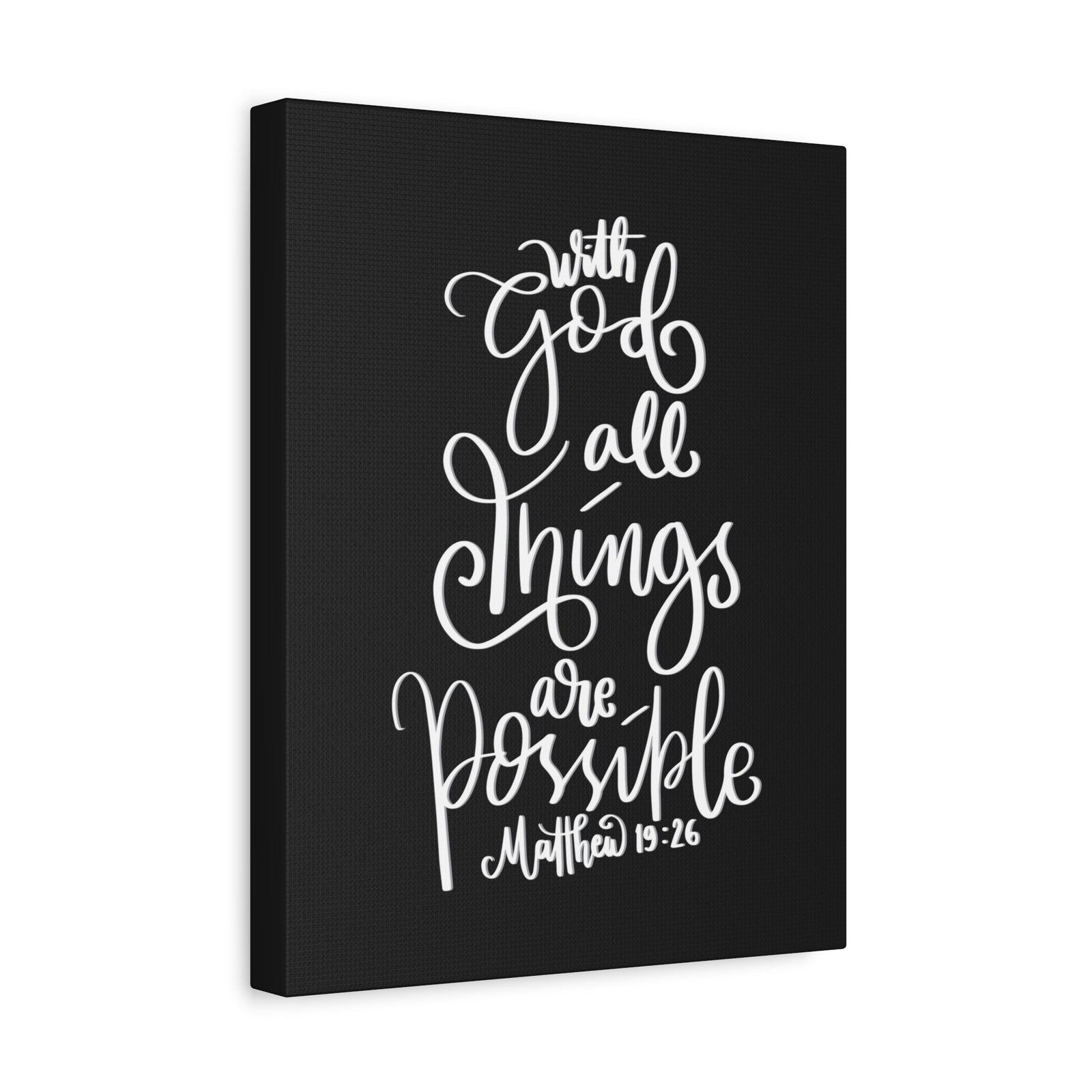 Scripture Walls All Things Are Possible Matthew 19:26 Bible Verse Canvas Christian Wall Art Ready to Hang-Express Your Love Gifts