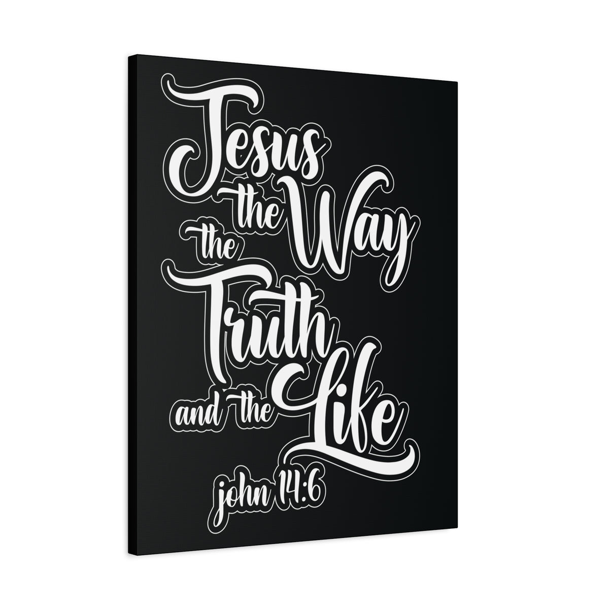 Scripture Walls Jesus The Way The Truth And The Life John 14:6 Black and White Bible Verse Canvas Christian Wall Art Ready To Hang-Express Your Love Gifts
