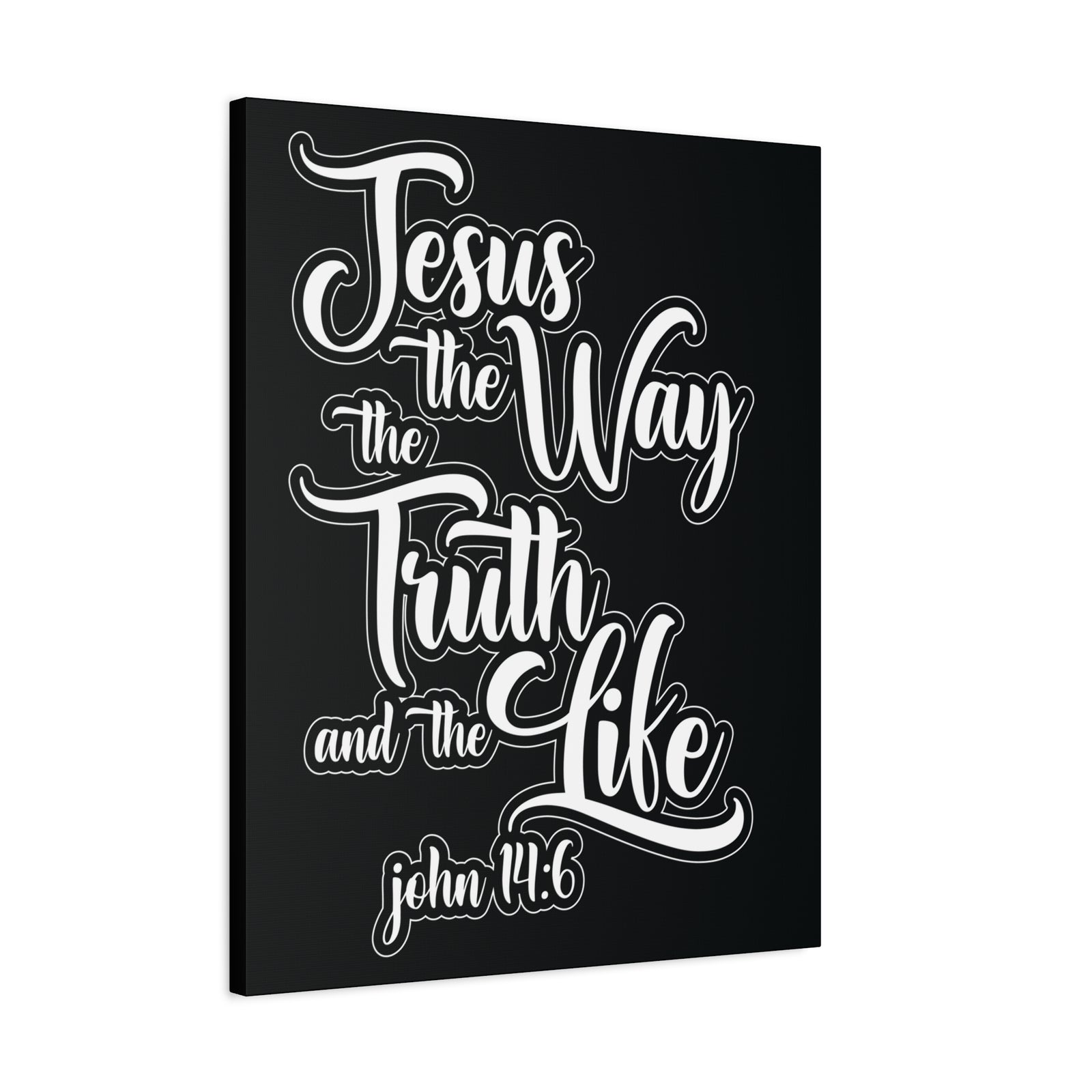 Scripture Walls Jesus The Way The Truth And The Life John 14:6 Black and White Bible Verse Canvas Christian Wall Art Ready To Hang-Express Your Love Gifts
