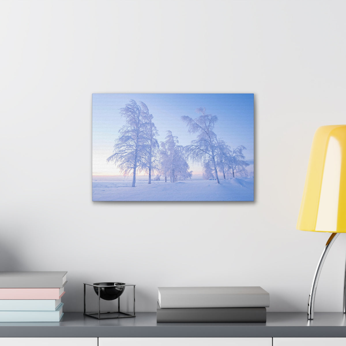 Frosty Trees At Dawn Beautiful Winter Canvas Wall Art for Home Decor Ready-to-Hang-Express Your Love Gifts