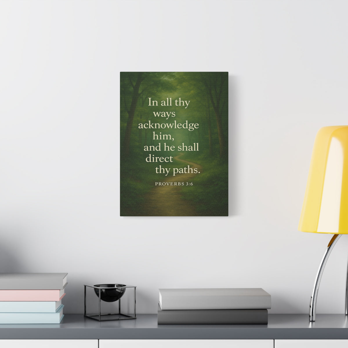 Bible Verse Canvas Proverbs 3:6 Christian Home Décor Wall Art Scripture Ready to Hang Faith Print-Express Your Love Gifts