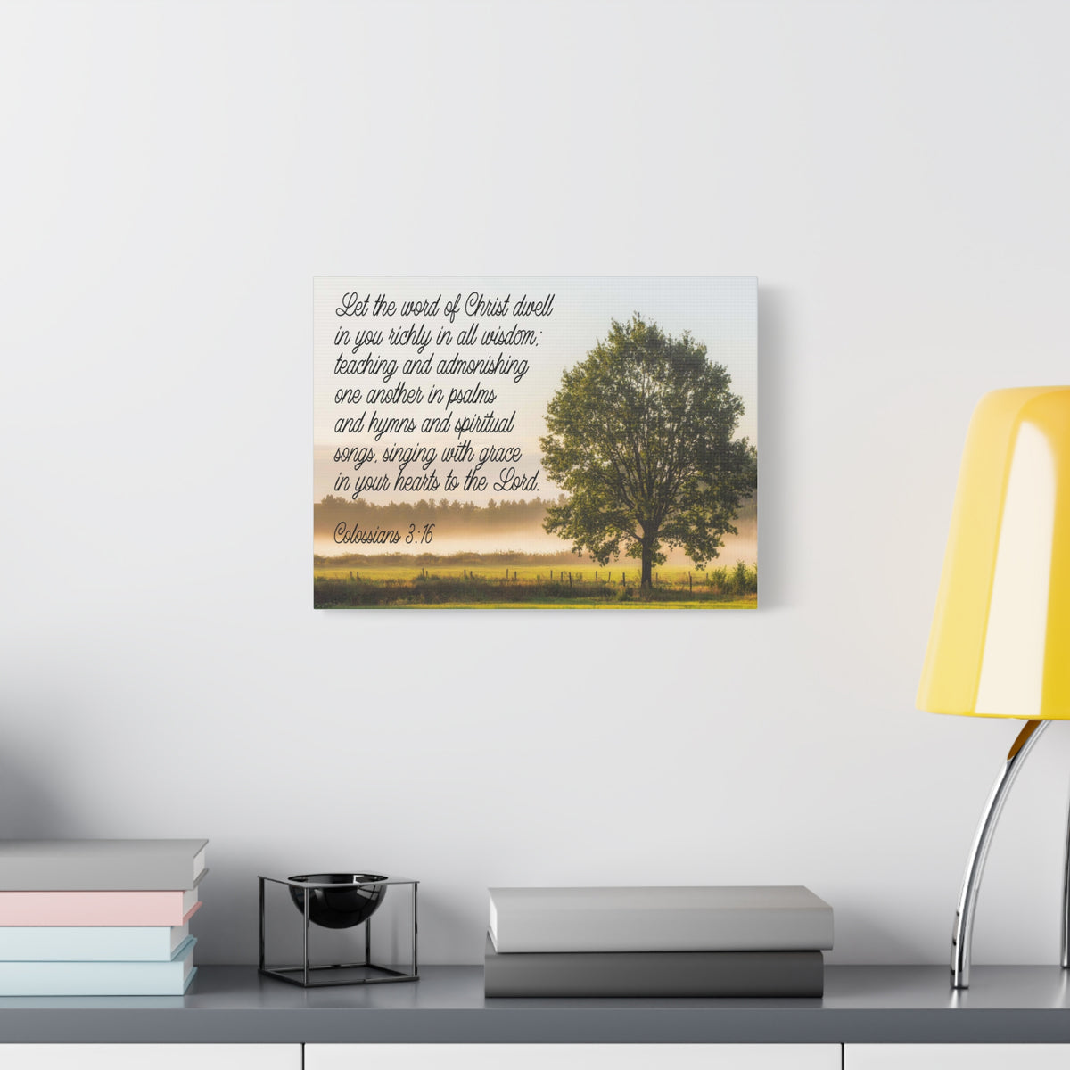 Scripture Canvas Psalms, Hymns and Spiritual Songs Colossians 3:16 Christian Wall Art Bible Verse Print Ready to Hang-Express Your Love Gifts