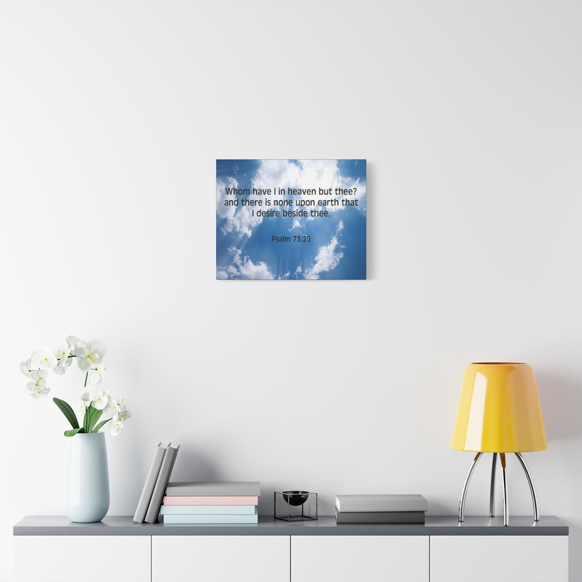 Scripture Canvas Whom Have I Psalm 73:25 Christian Wall Art Bible Verse Print Ready to Hang-Express Your Love Gifts